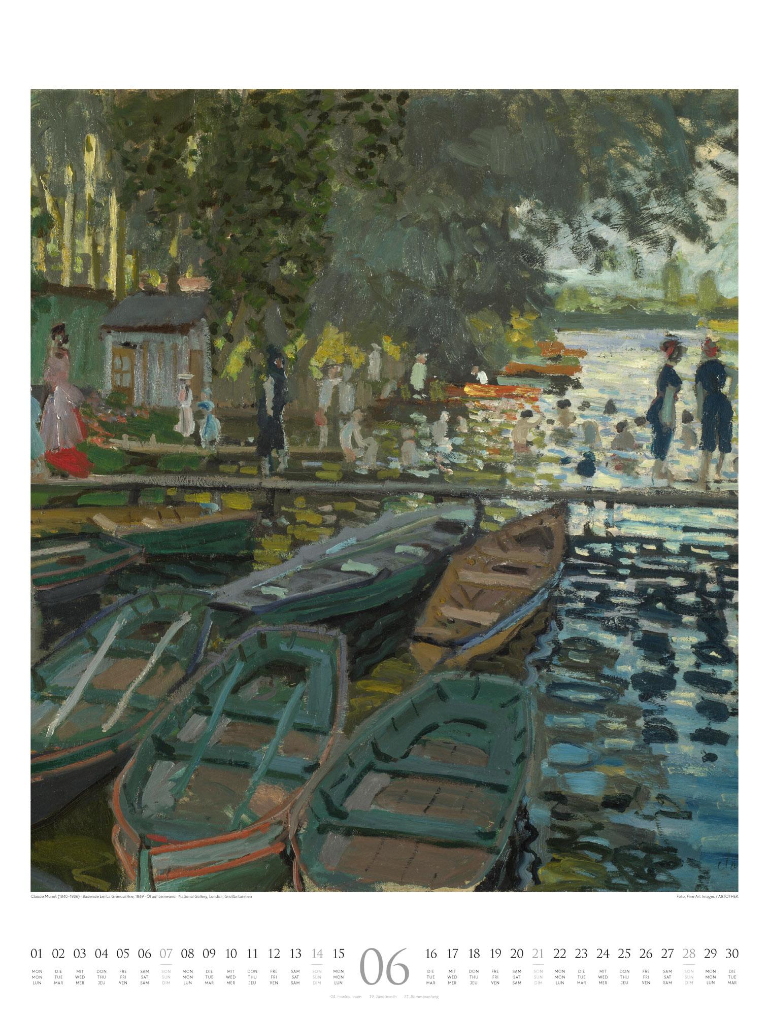 Beispielinhalt (Bild) Claude Monet Kalender 2026 | Wasser und Licht