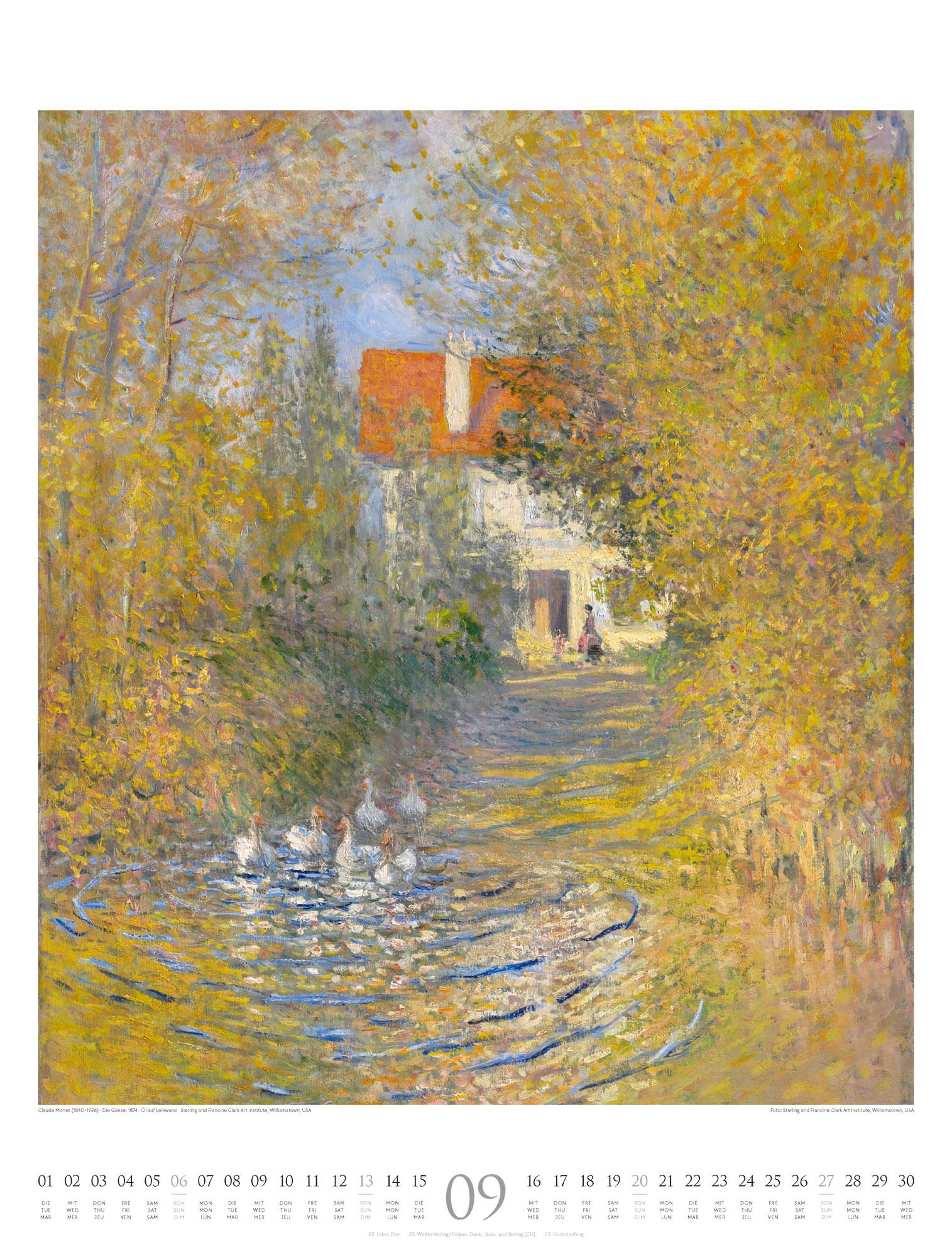Beispielinhalt (Bild) Claude Monet Kalender 2026 | Wasser und Licht