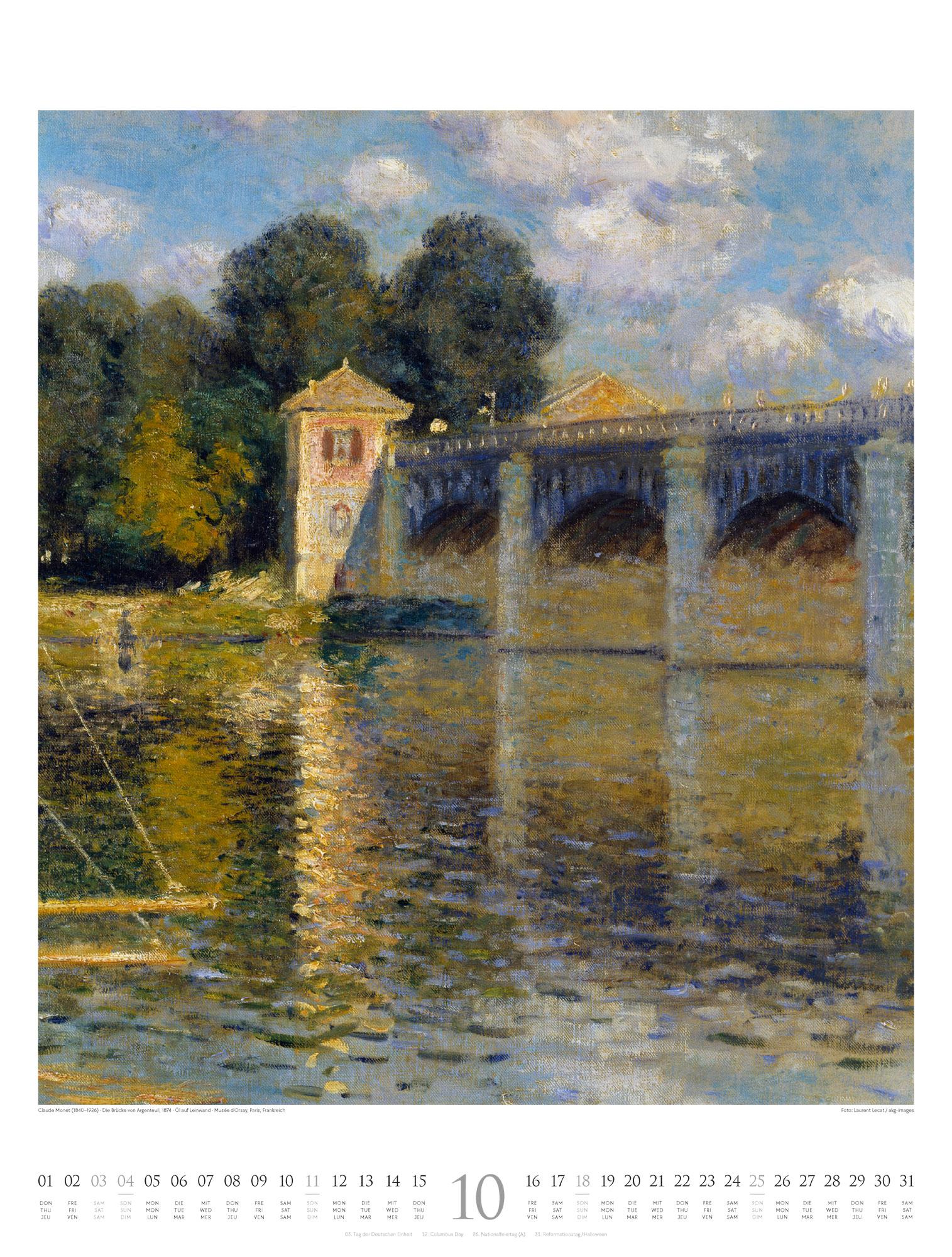 Beispielinhalt (Bild) Claude Monet Kalender 2026 | Wasser und Licht