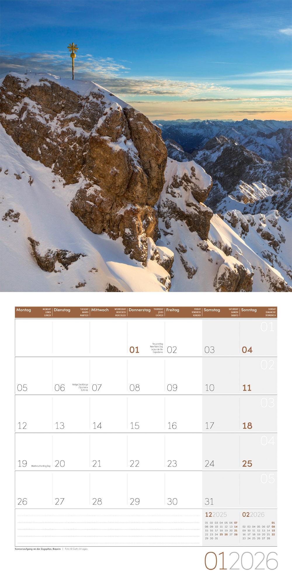 Beispielinhalt (Bild) Deutschland Broschürenkalender 2026 - 30x30 - Art12