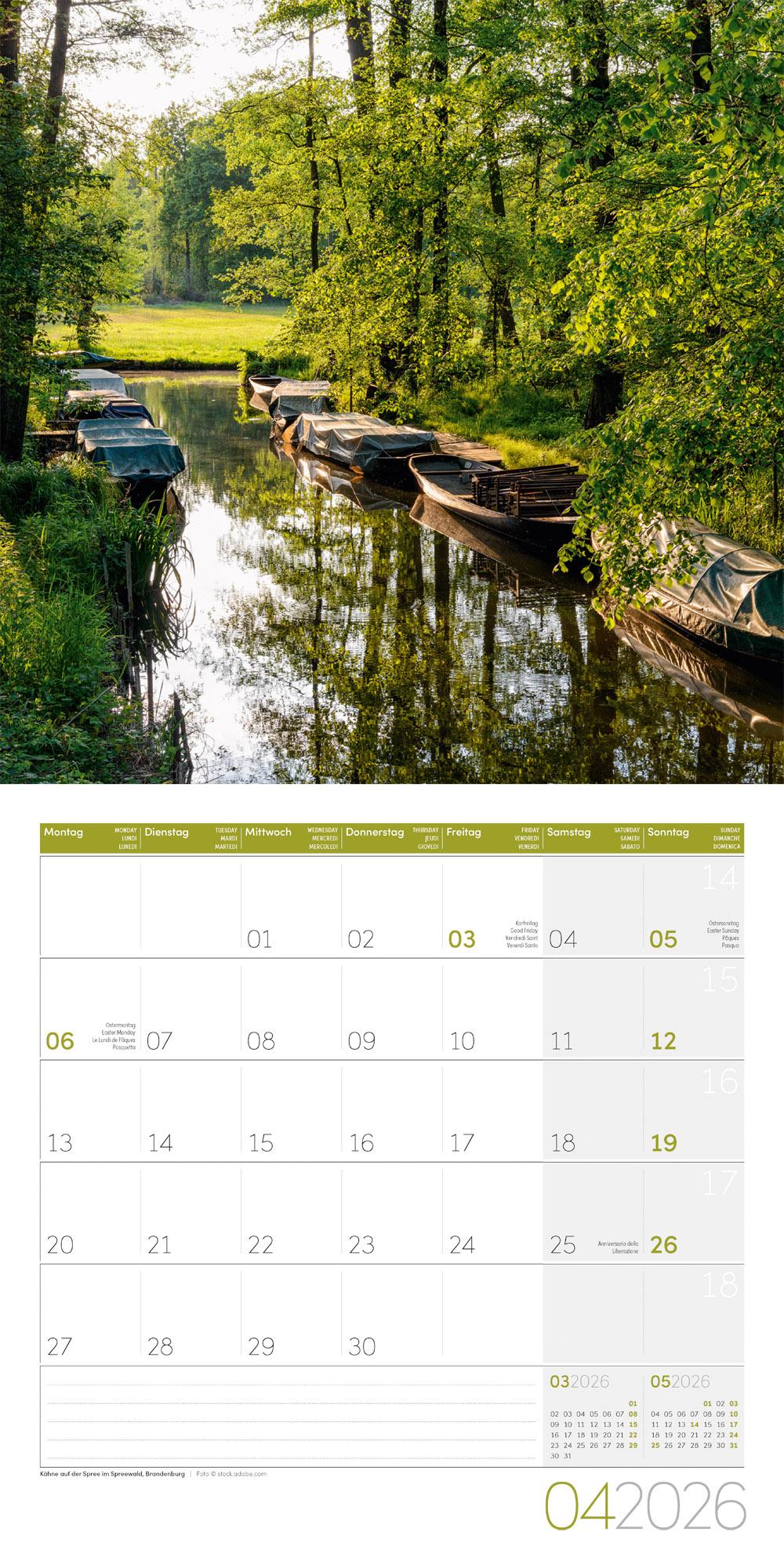 Beispielinhalt (Bild) Deutschland Broschürenkalender 2026 - 30x30 - Art12