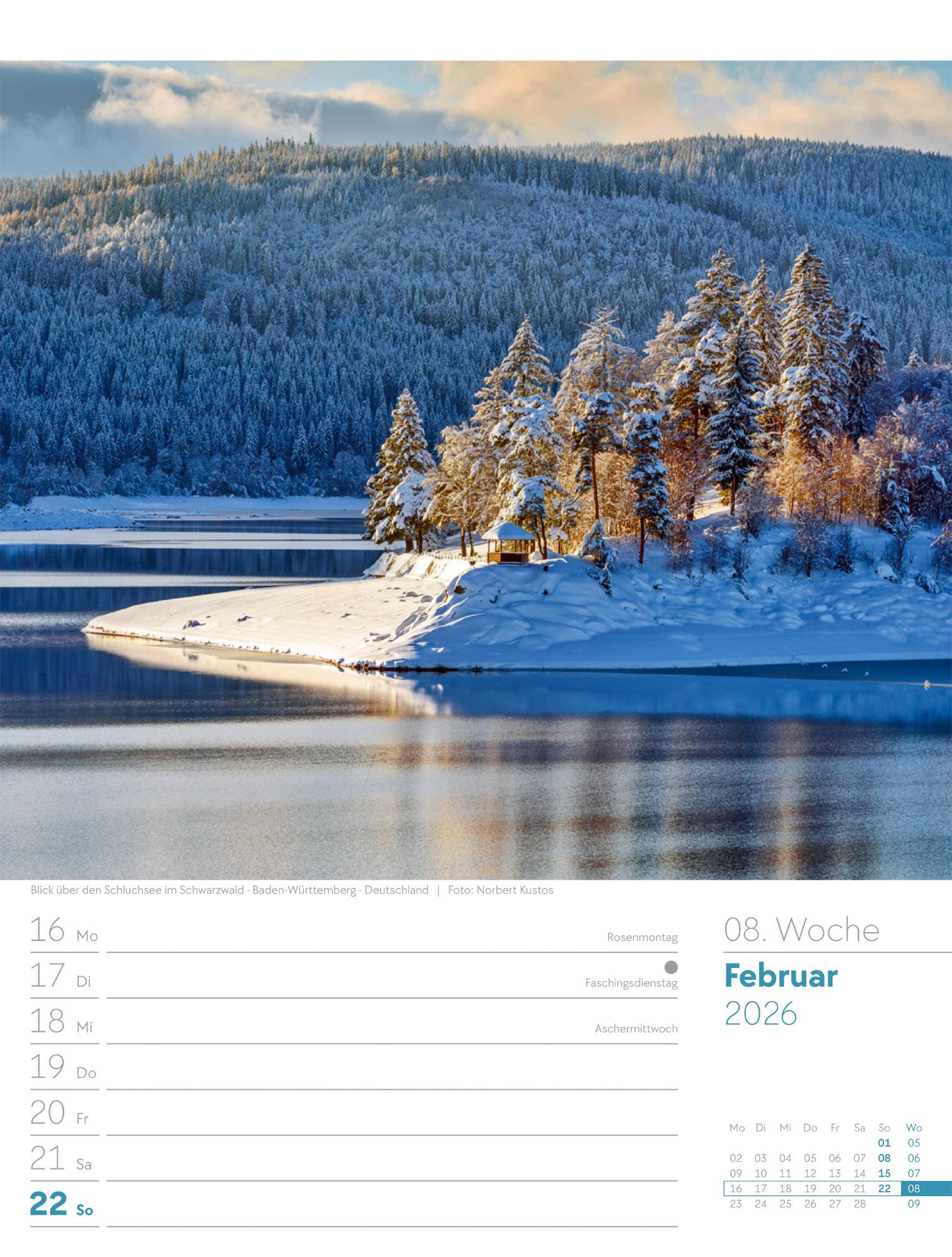 Beispielinhalt (Bild) Unser Wald Wochenplaner Kalender 2026