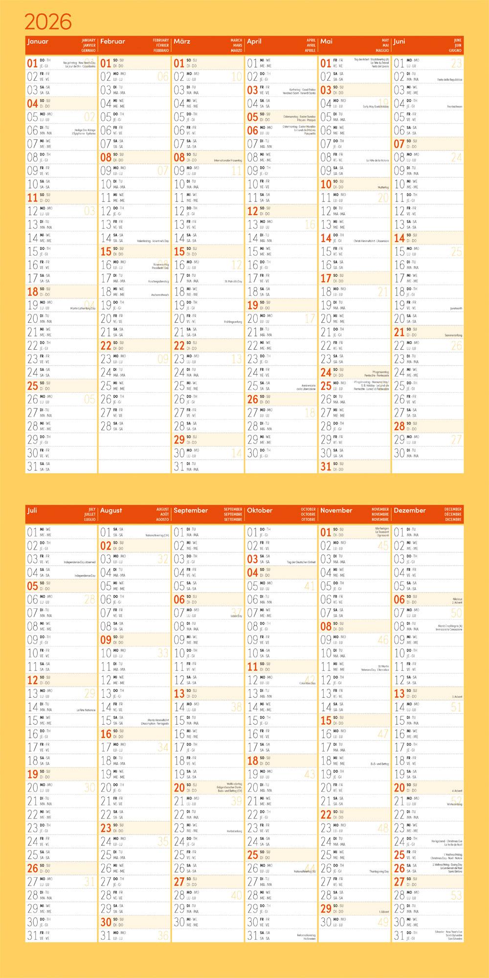 Beispielinhalt (Bild) No Drama, Lama Broschürenkalender 2026 - 30x30 - Art12