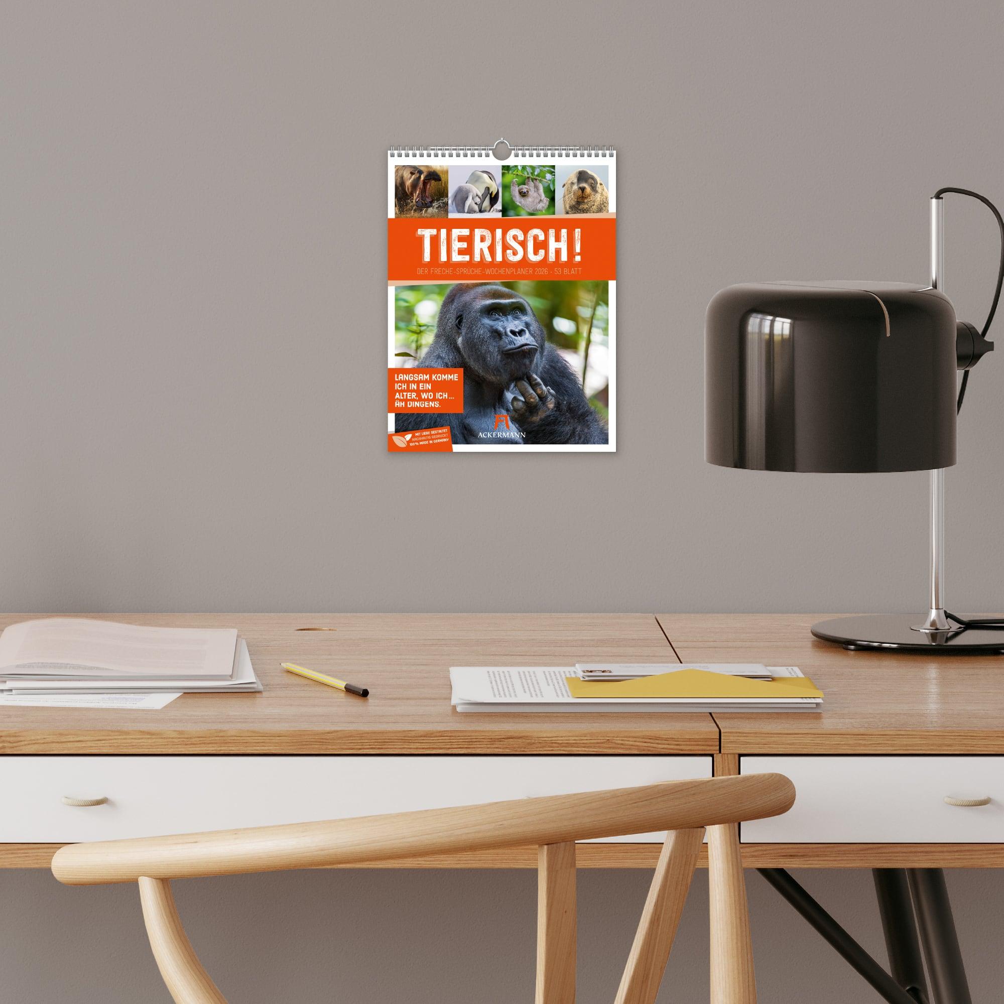 Beispielinhalt (Bild) Tierisch Sprüchekalender Wochenplaner 2026