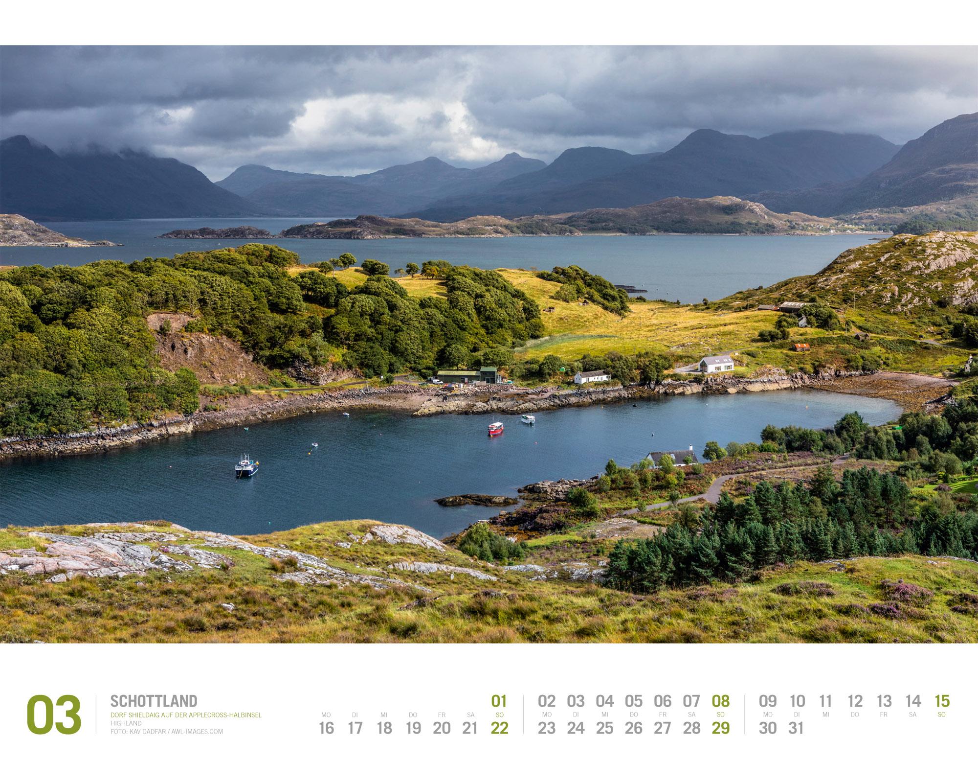 Beispielinhalt (Bild) Schottland Kalender 2026 | Unterwegs zwischen Highlands und Hebriden