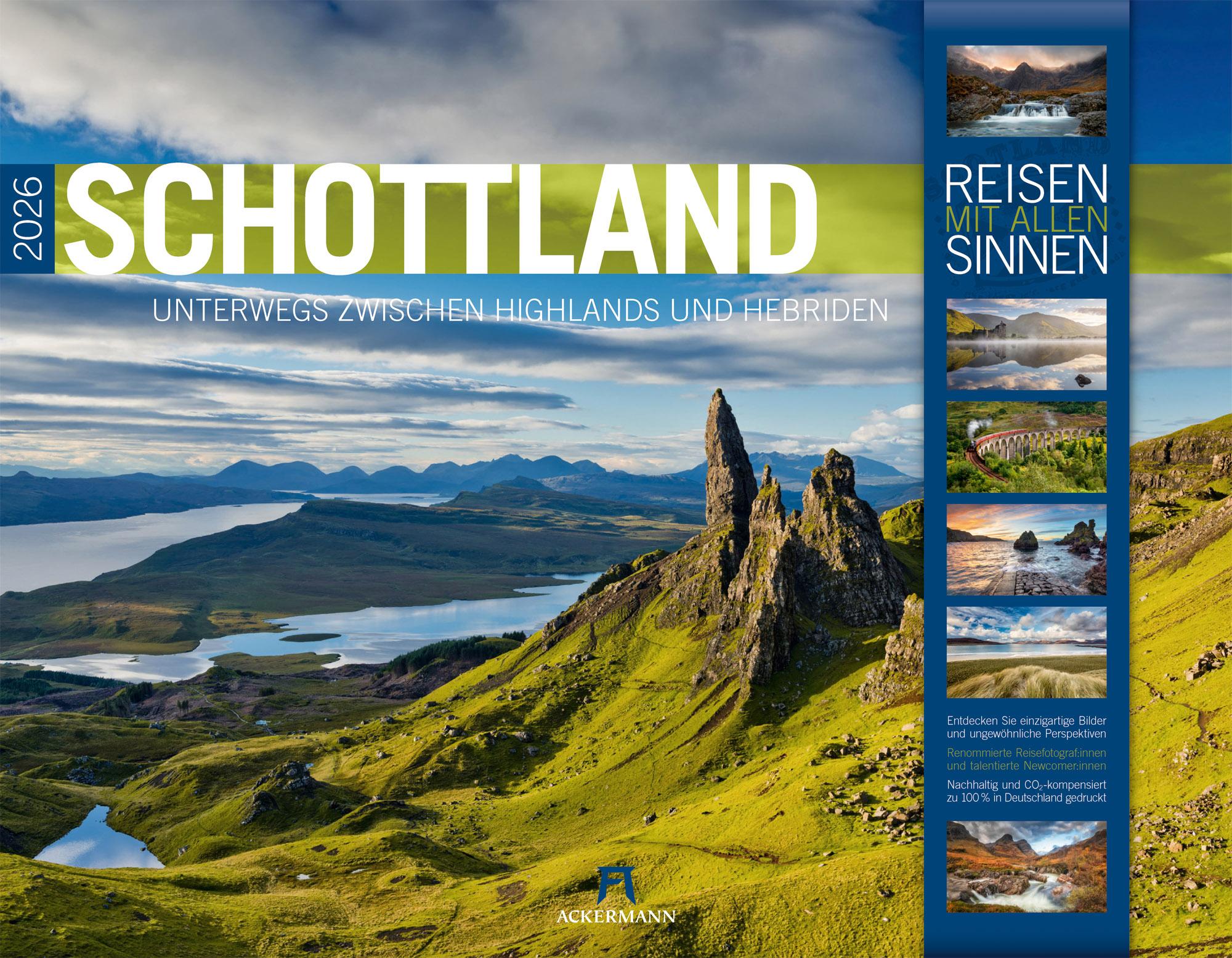 Vorderes Coverbild Schottland Kalender 2026 | Unterwegs zwischen Highlands und Hebriden