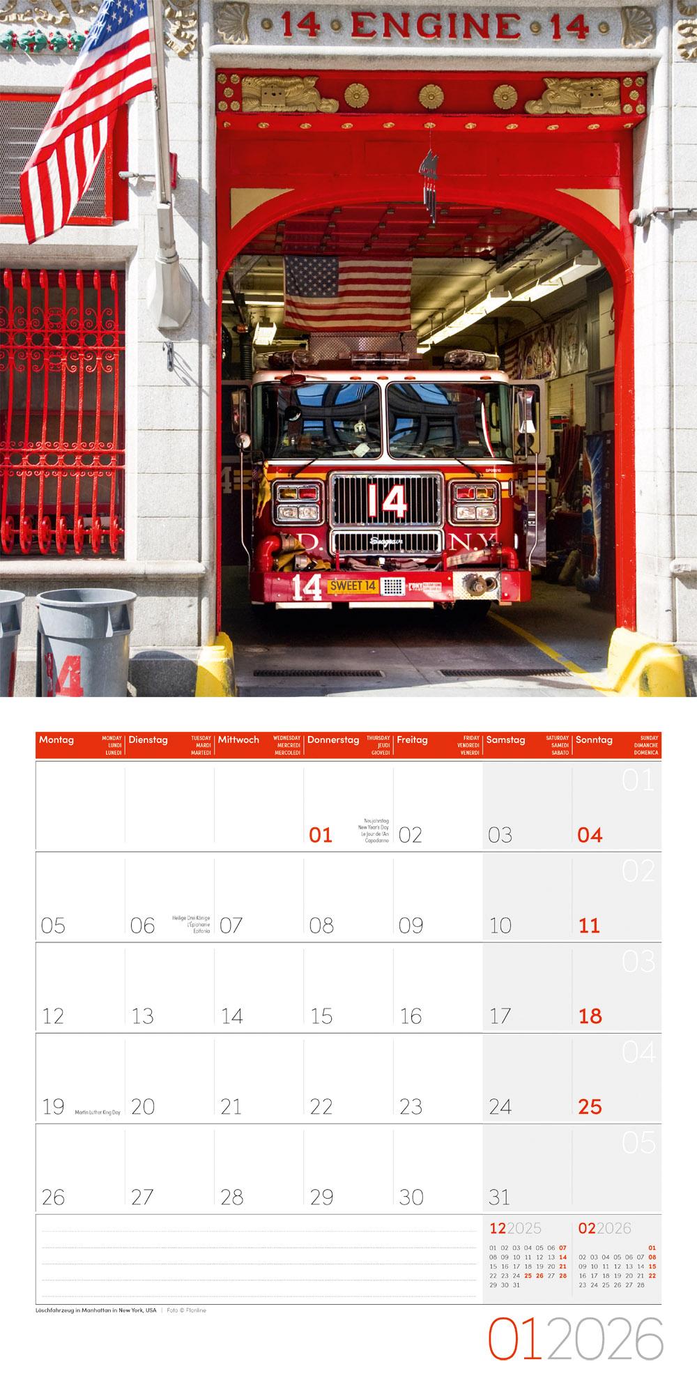 Beispielinhalt (Bild) Feuerwehr Broschürenkalender 2026 - 30x30 - Art12