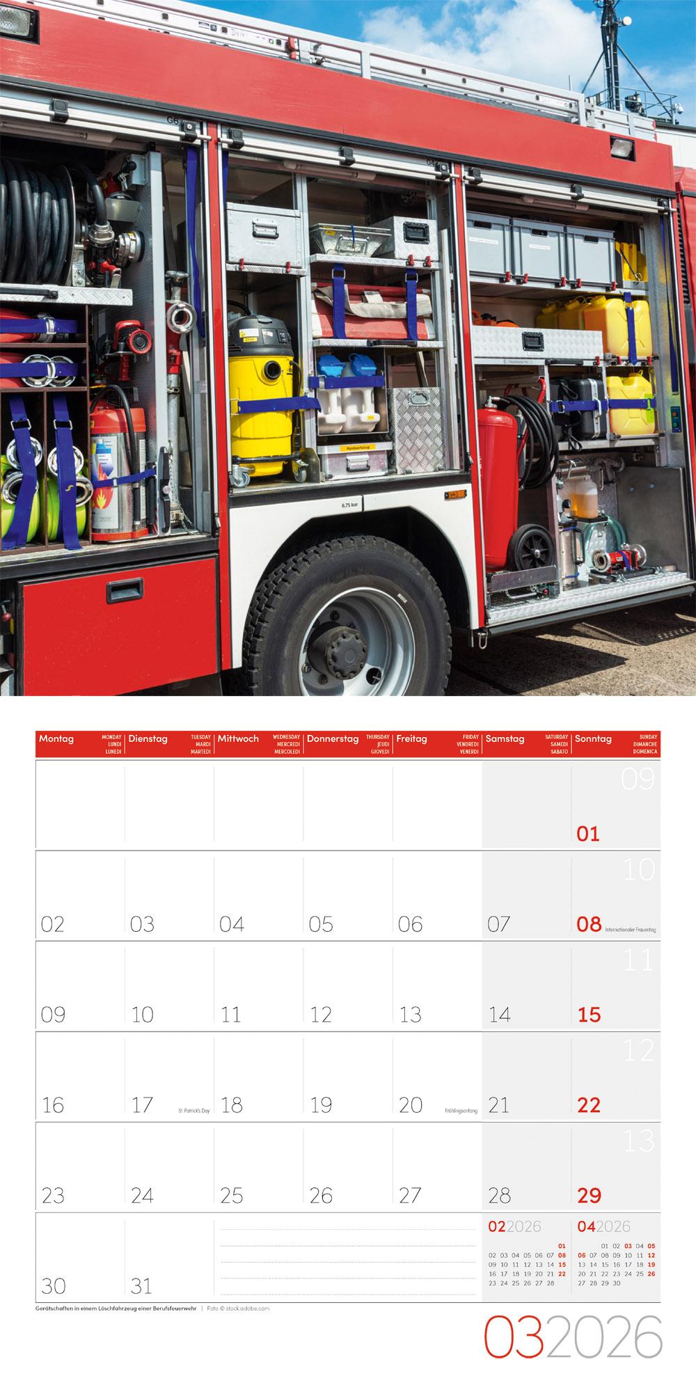 Beispielinhalt (Bild) Feuerwehr Broschürenkalender 2026 - 30x30 - Art12