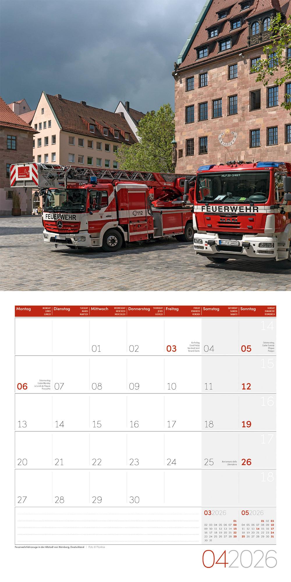 Beispielinhalt (Bild) Feuerwehr Broschürenkalender 2026 - 30x30 - Art12