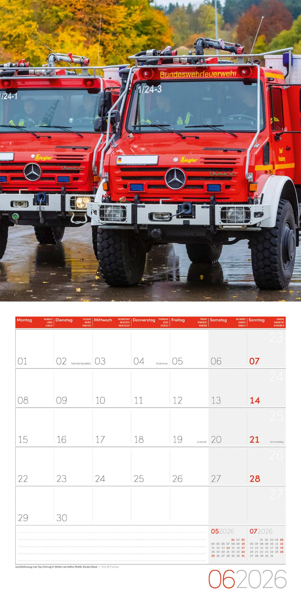 Beispielinhalt (Bild) Feuerwehr Broschürenkalender 2026 - 30x30 - Art12