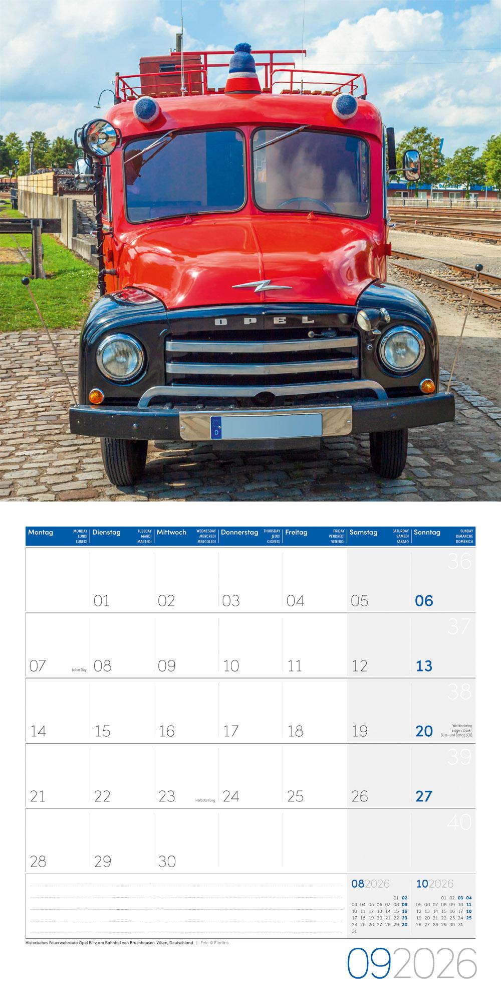 Beispielinhalt (Bild) Feuerwehr Broschürenkalender 2026 - 30x30 - Art12