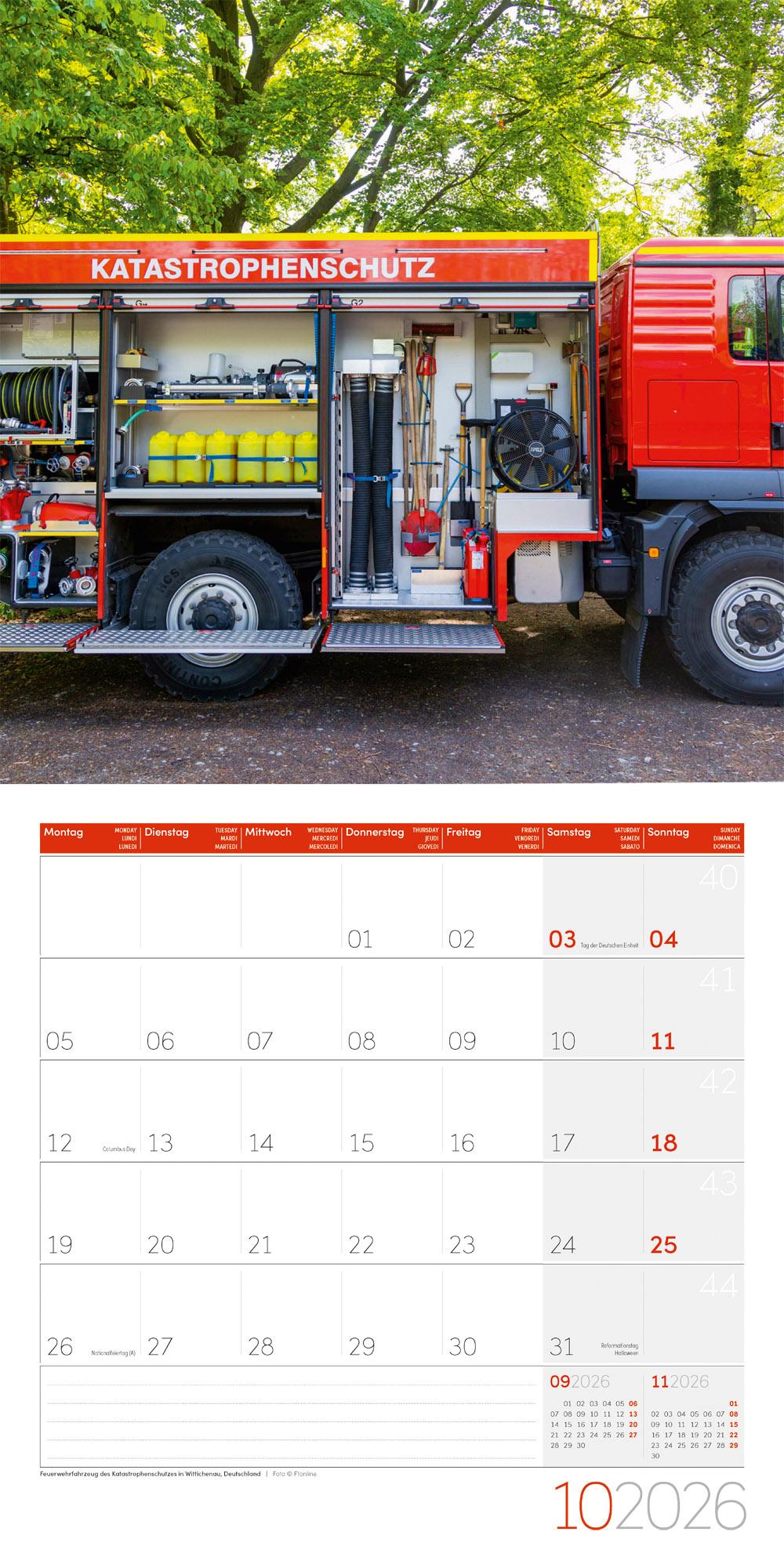Beispielinhalt (Bild) Feuerwehr Broschürenkalender 2026 - 30x30 - Art12