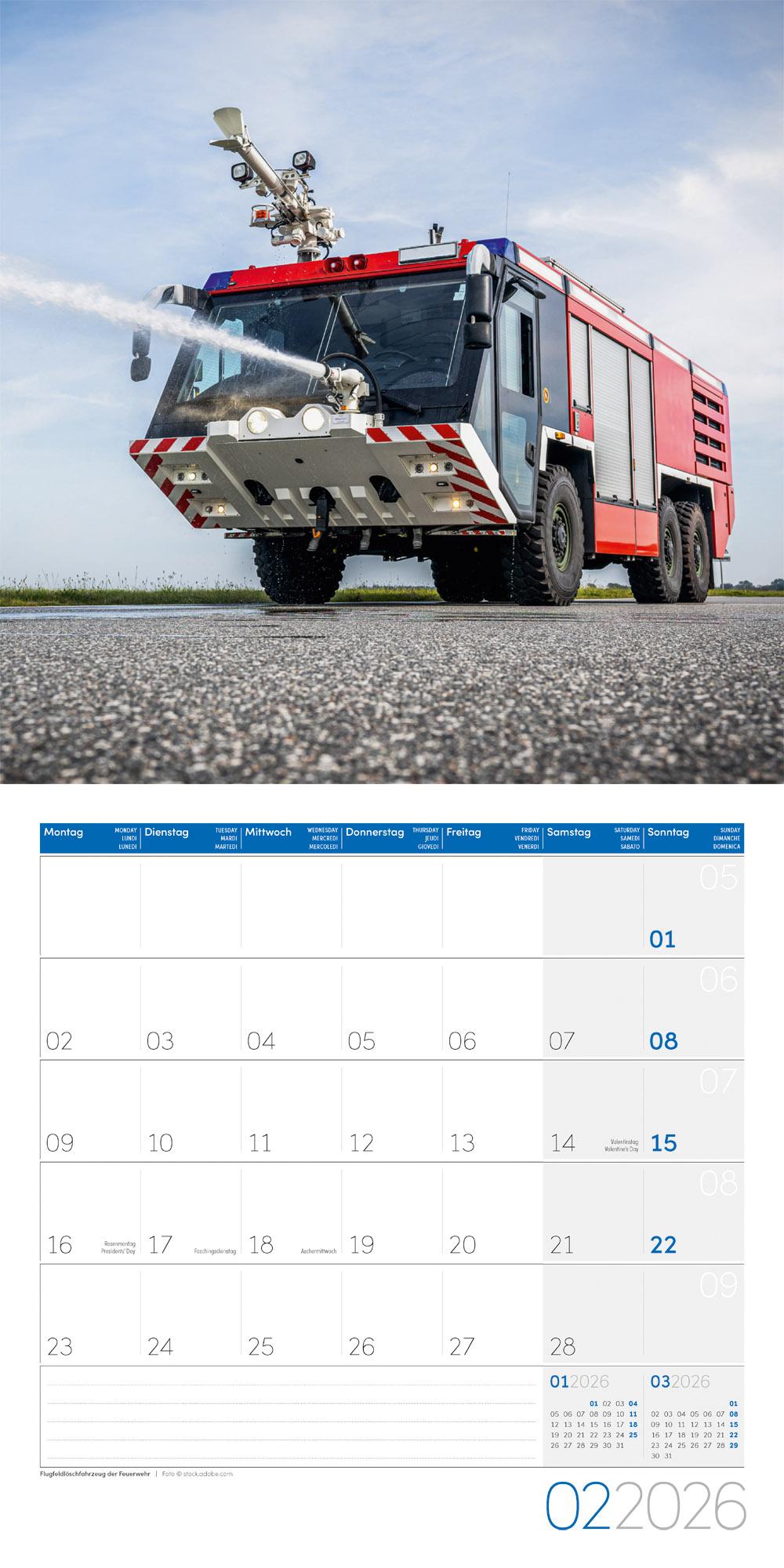 Beispielinhalt (Bild) Feuerwehr Broschürenkalender 2026 - 30x30 - Art12