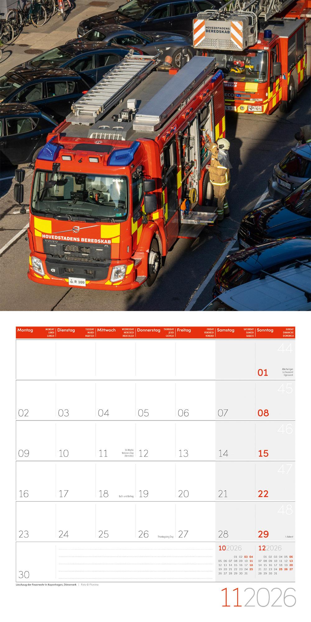 Beispielinhalt (Bild) Feuerwehr Broschürenkalender 2026 - 30x30 - Art12