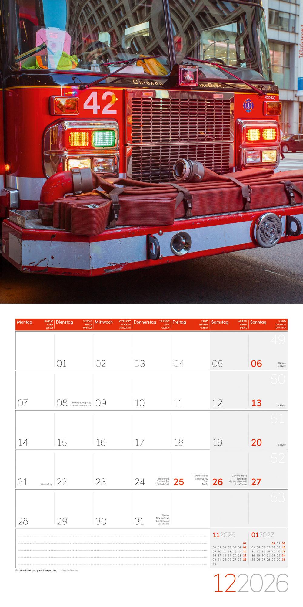 Beispielinhalt (Bild) Feuerwehr Broschürenkalender 2026 - 30x30 - Art12