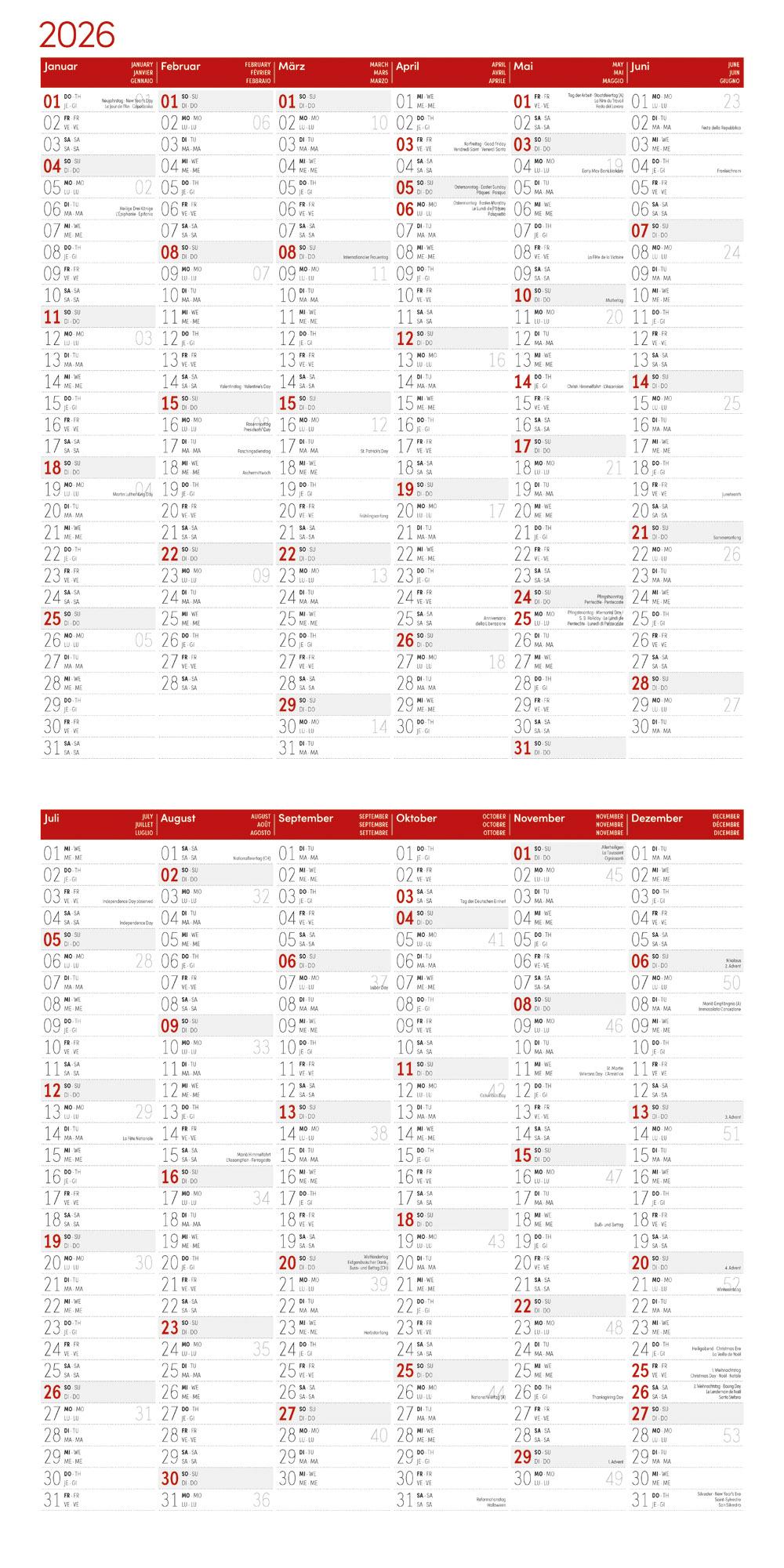 Beispielinhalt (Bild) Feuerwehr Broschürenkalender 2026 - 30x30 - Art12