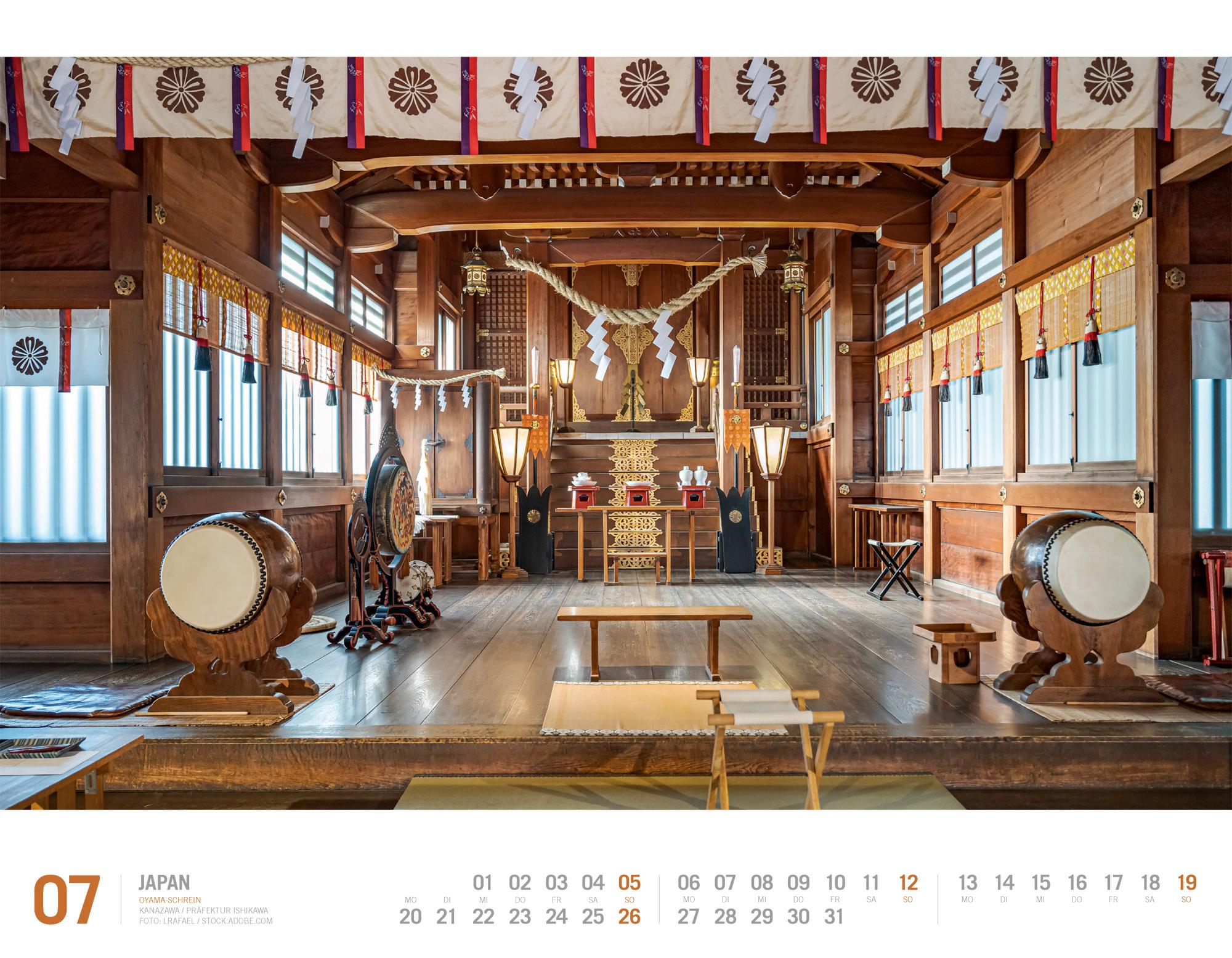 Beispielinhalt (Bild) Japan Kalender 2026 | Unterwegs zwischen Tempeln und Schreinen