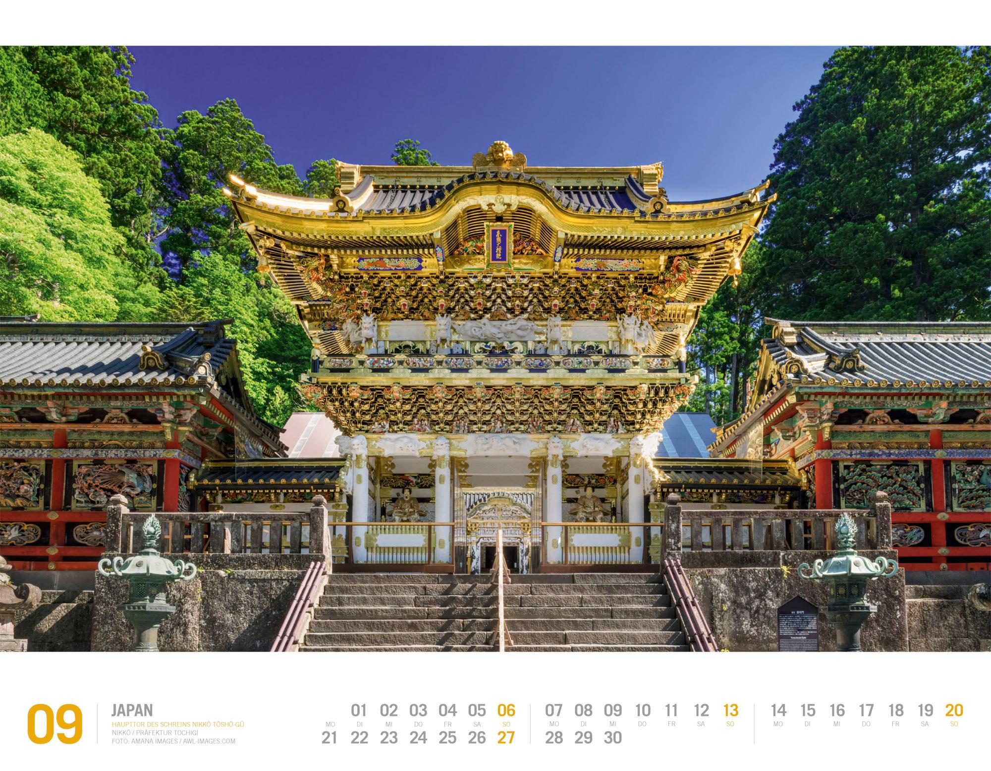 Beispielinhalt (Bild) Japan Kalender 2026 | Unterwegs zwischen Tempeln und Schreinen