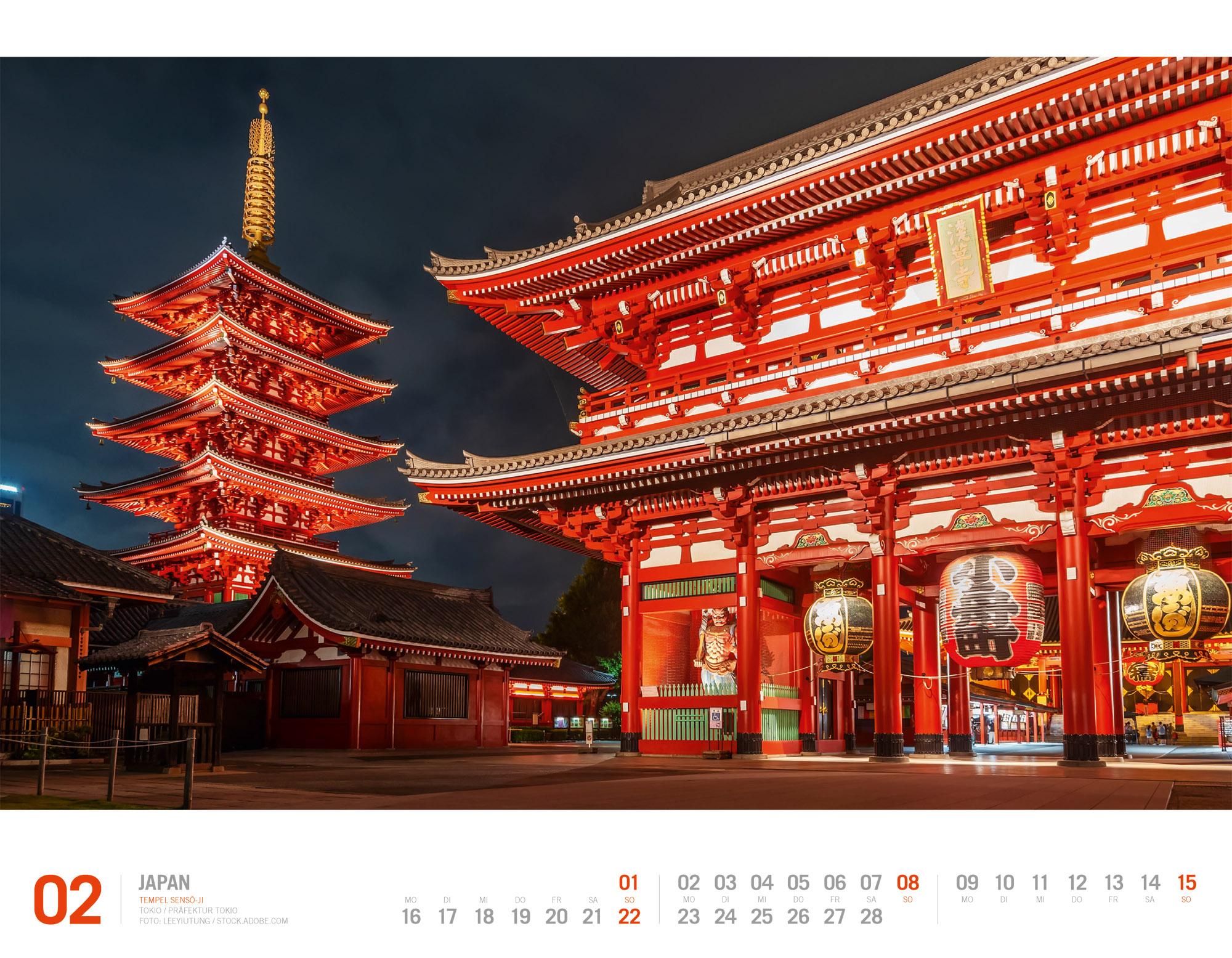 Beispielinhalt (Bild) Japan Kalender 2026 | Unterwegs zwischen Tempeln und Schreinen