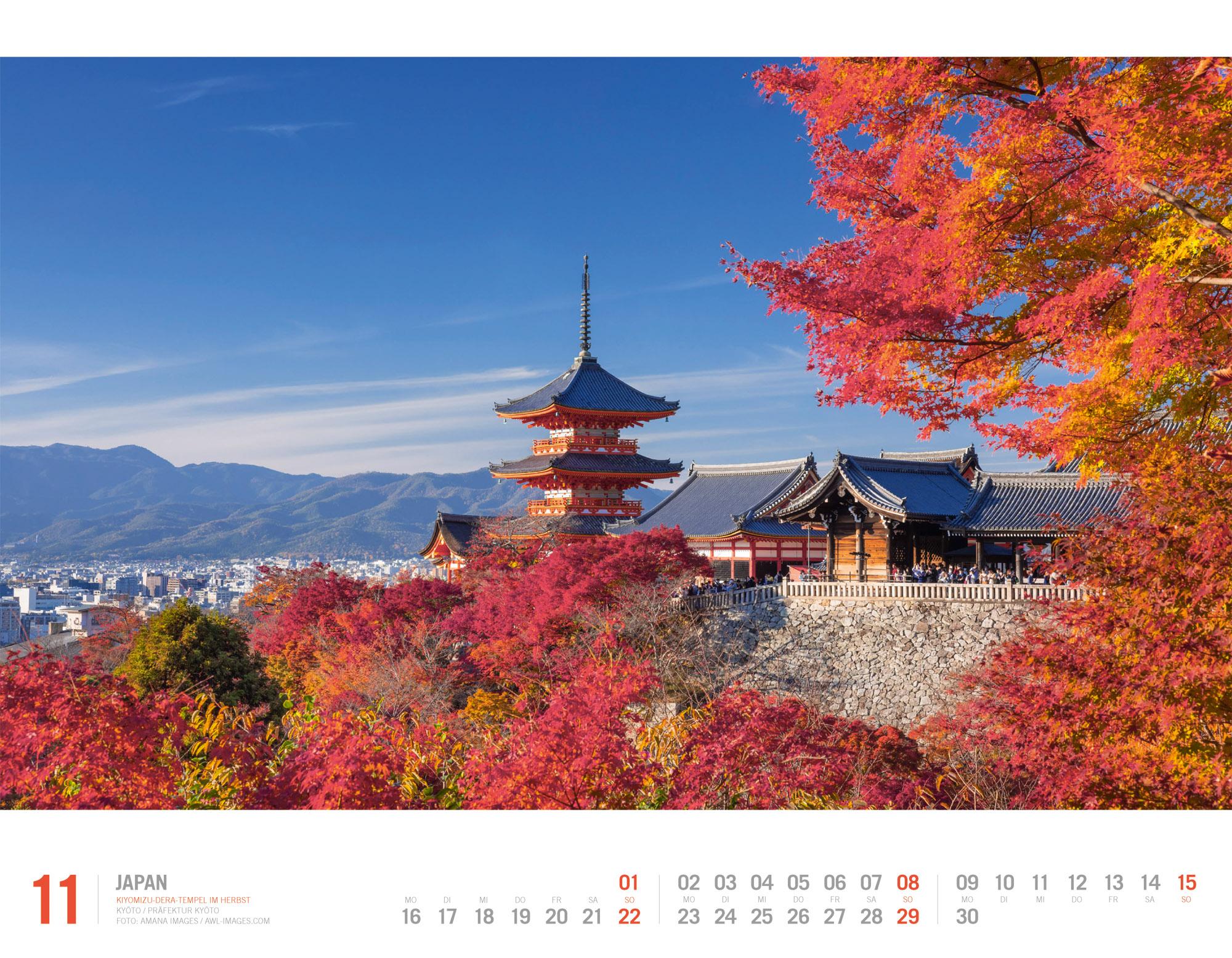 Beispielinhalt (Bild) Japan Kalender 2026 | Unterwegs zwischen Tempeln und Schreinen