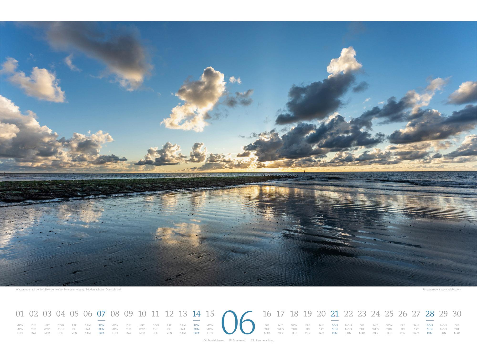 Beispielinhalt (Bild) Tage am Meer Kalender 2026