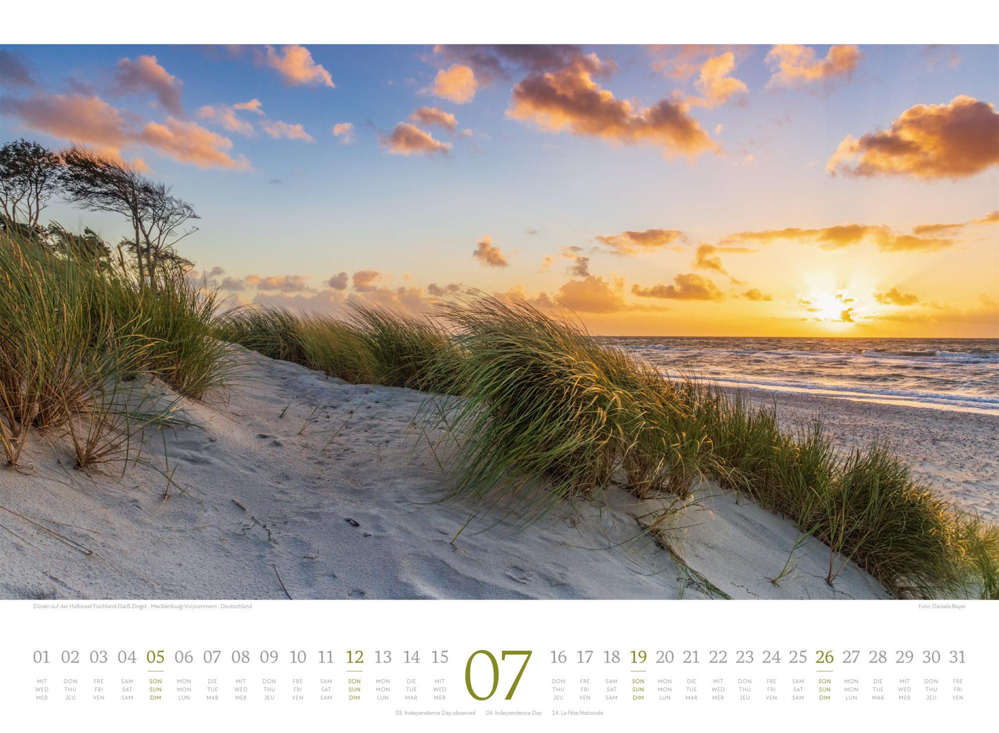 Beispielinhalt (Bild) Tage am Meer Kalender 2026