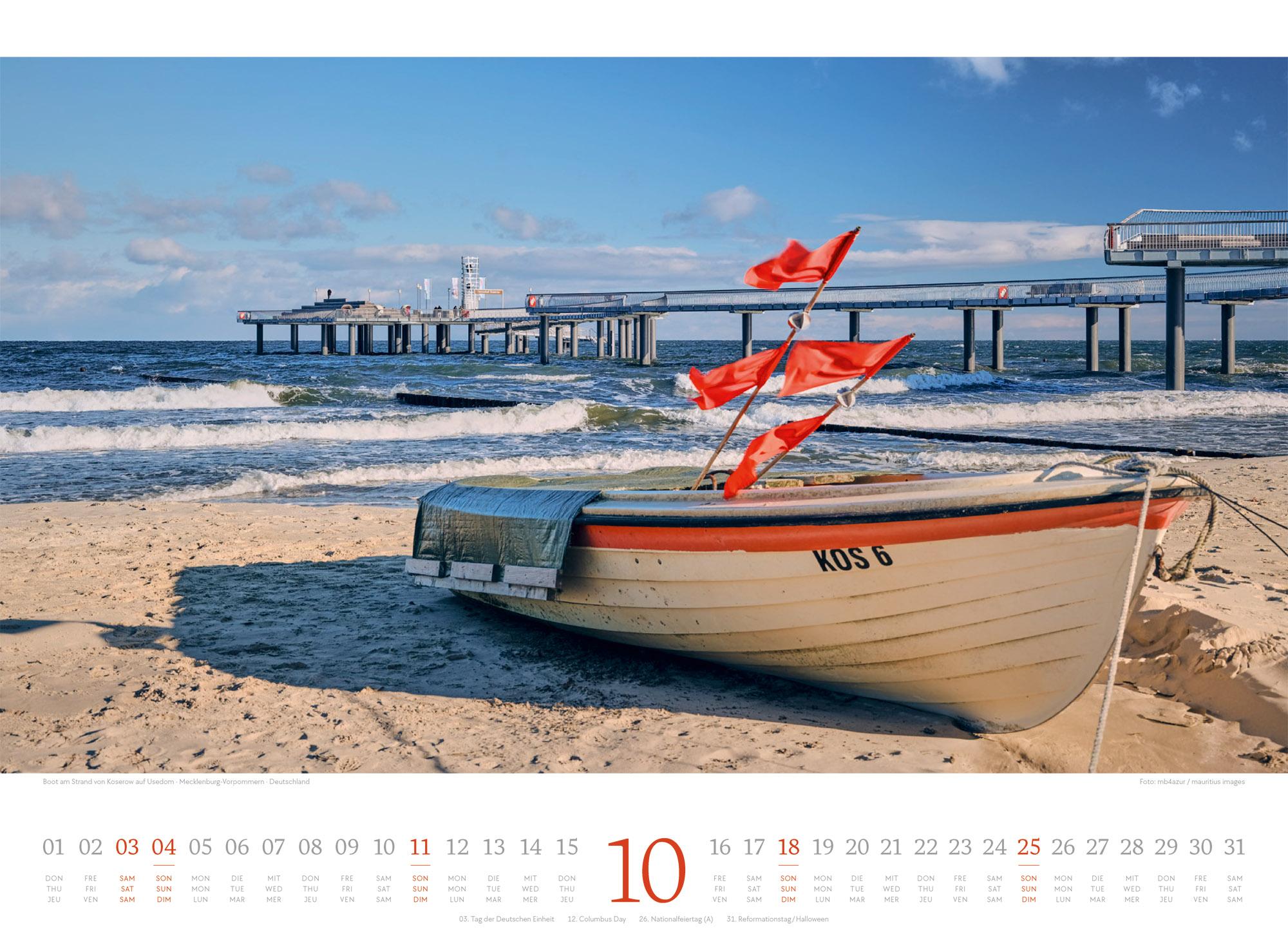 Beispielinhalt (Bild) Tage am Meer Kalender 2026