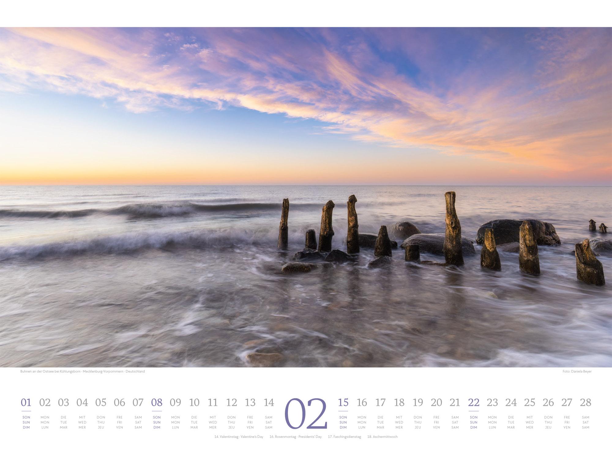 Beispielinhalt (Bild) Tage am Meer Kalender 2026
