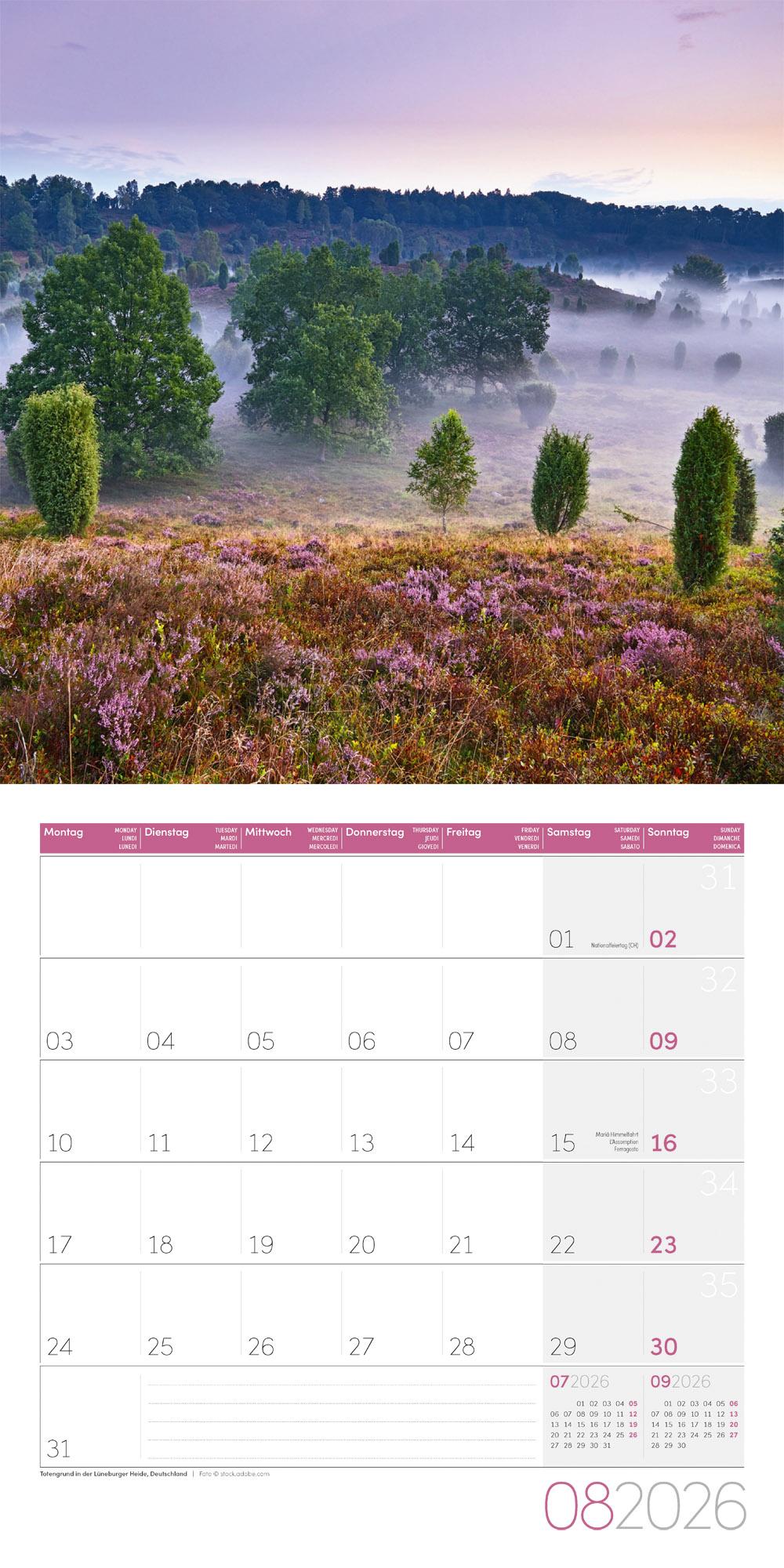 Beispielinhalt (Bild) Magie des Lichts Broschürenkalender 2026 - 30x30 - Art12