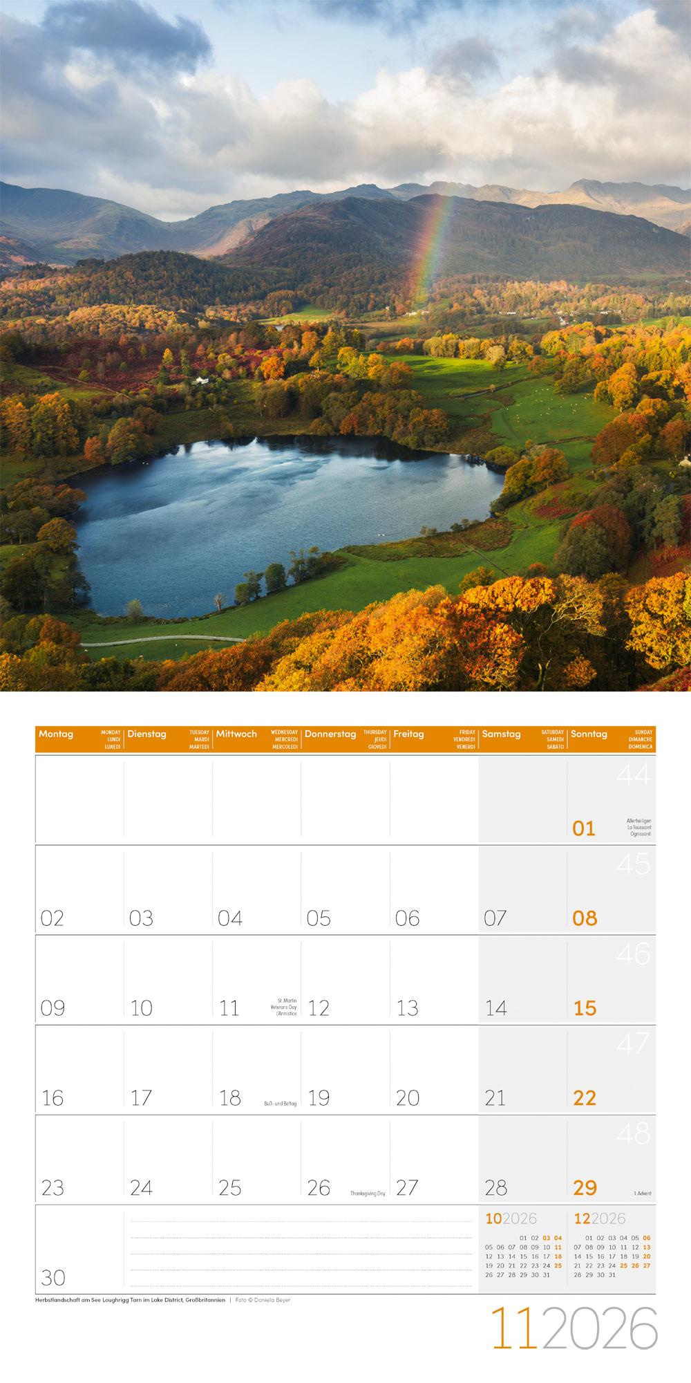 Beispielinhalt (Bild) Magie des Lichts Broschürenkalender 2026 - 30x30 - Art12