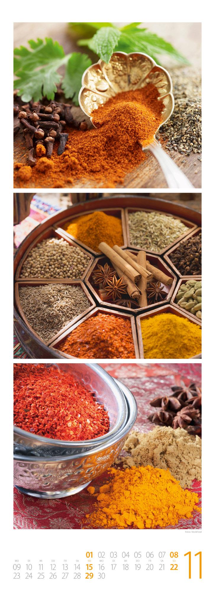 Beispielinhalt (Bild) GenussZeit Triplet-Kalender 2026 | Ein sinnlicher Blick in die Küche