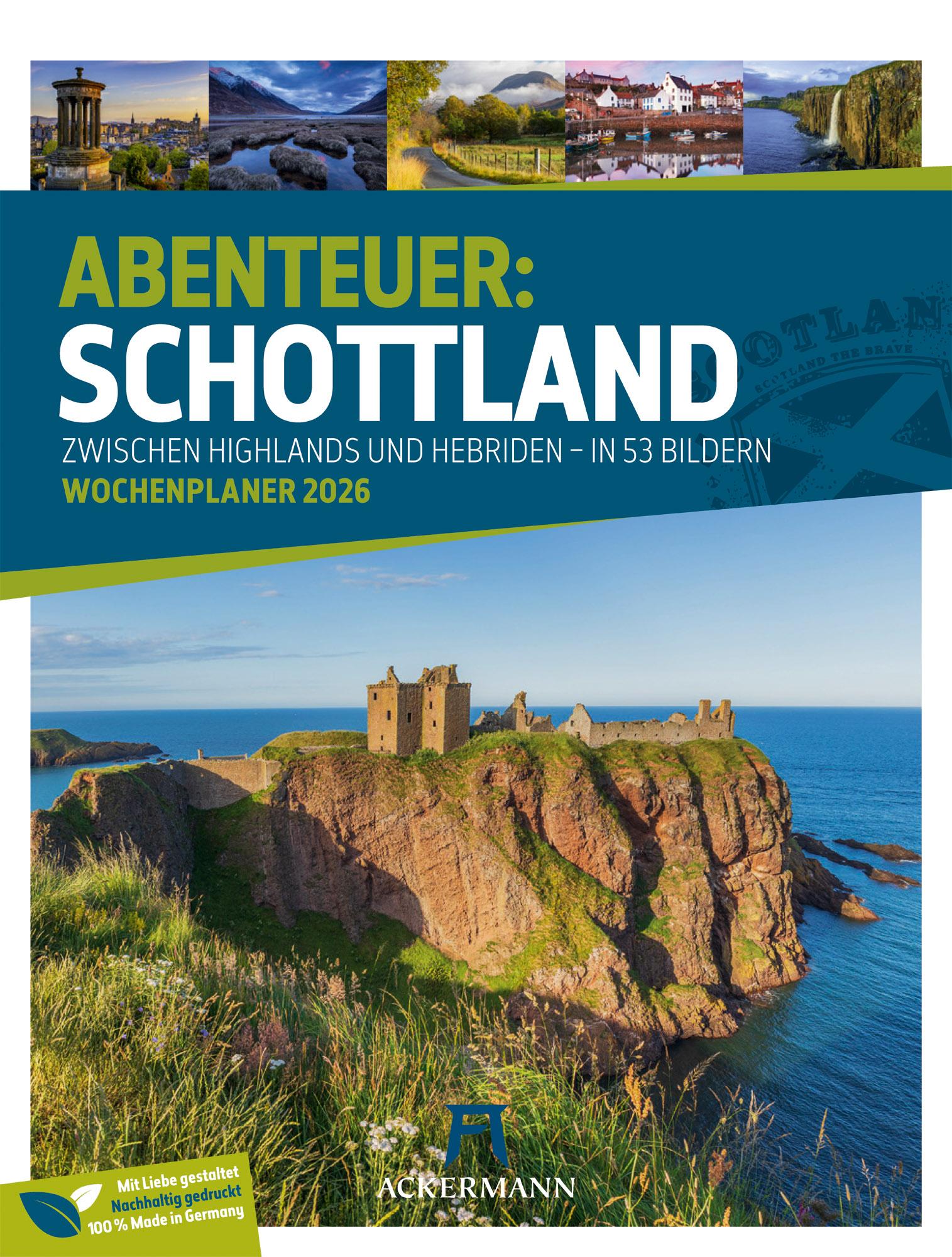 Vorderes Coverbild Schottland Wochenplaner Kalender 2026 | Zwischen Highlands und Hebriden