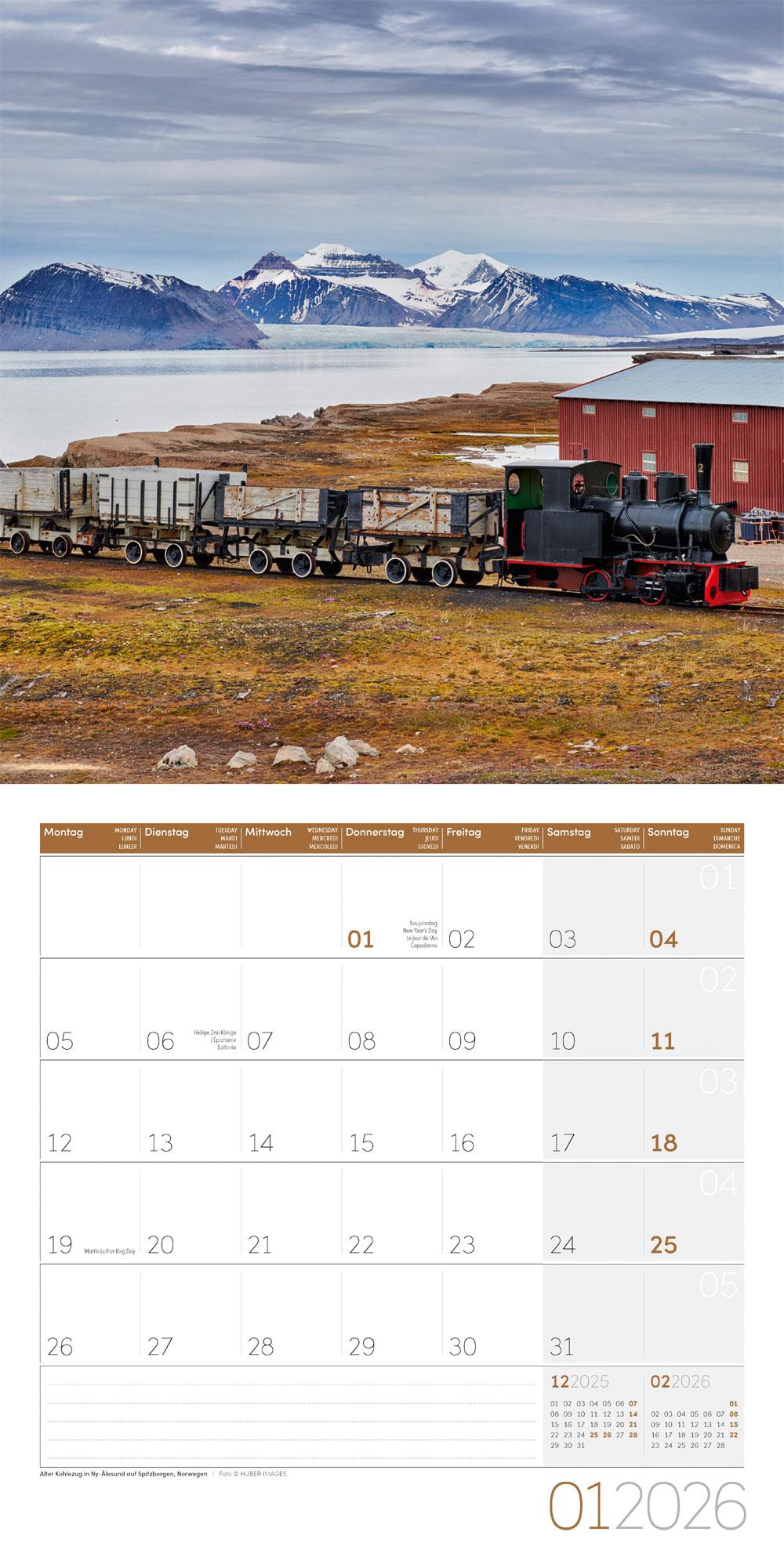 Beispielinhalt (Bild) Lokomotiven Broschürenkalender 2026 - 30x30 - Art12