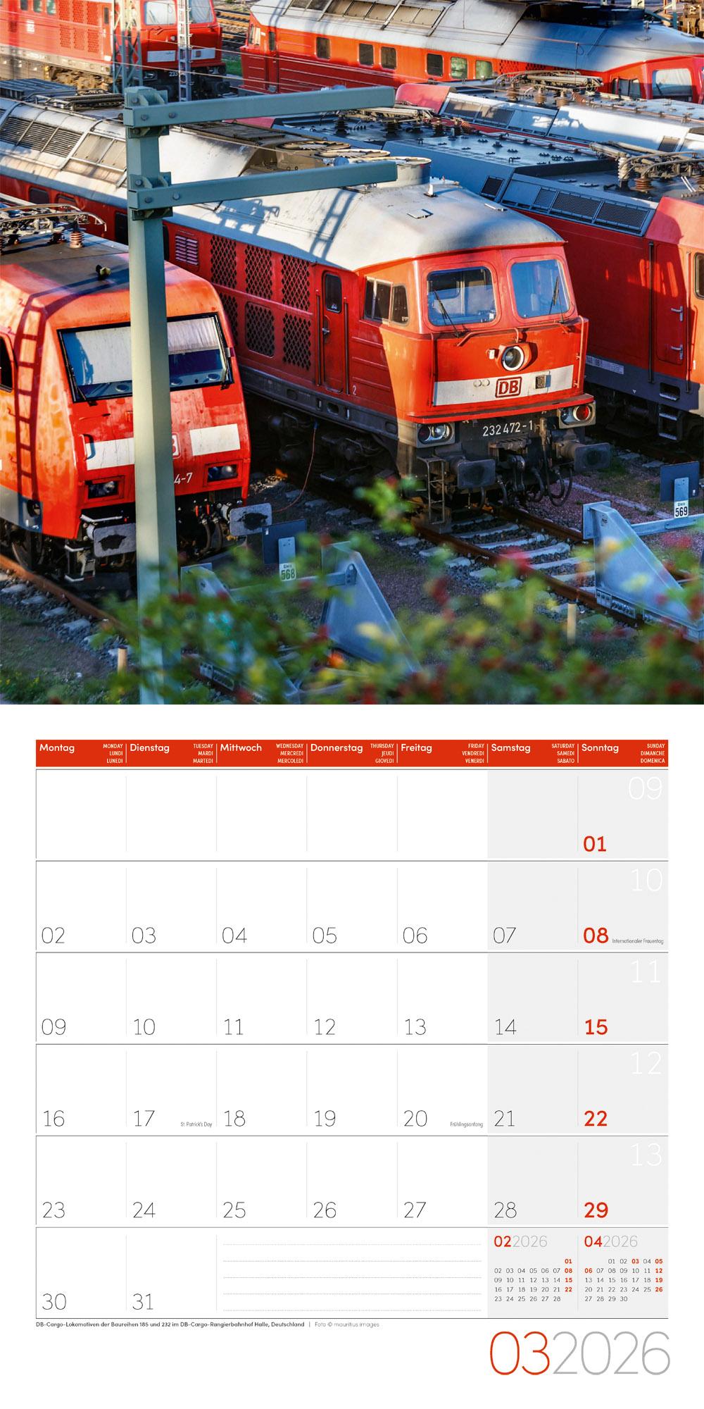 Beispielinhalt (Bild) Lokomotiven Broschürenkalender 2026 - 30x30 - Art12