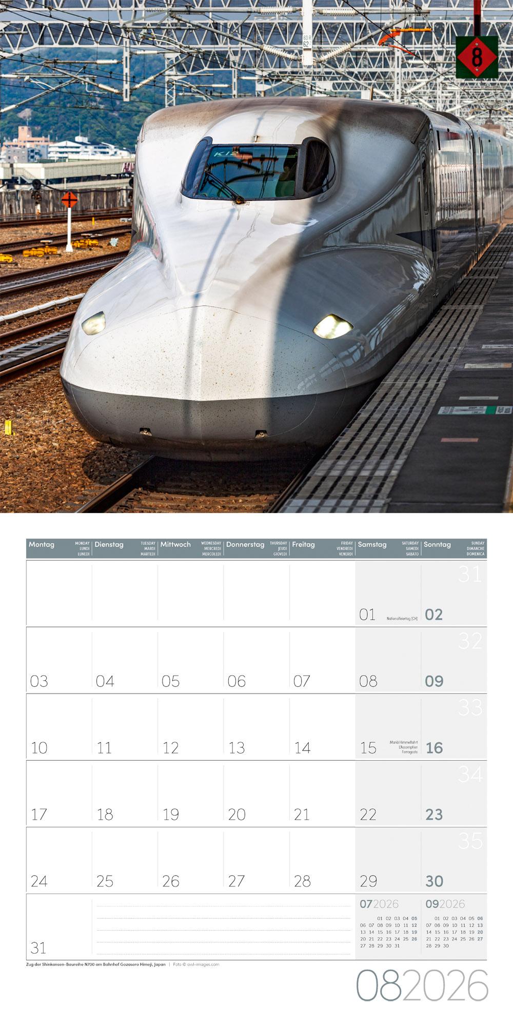 Beispielinhalt (Bild) Lokomotiven Broschürenkalender 2026 - 30x30 - Art12