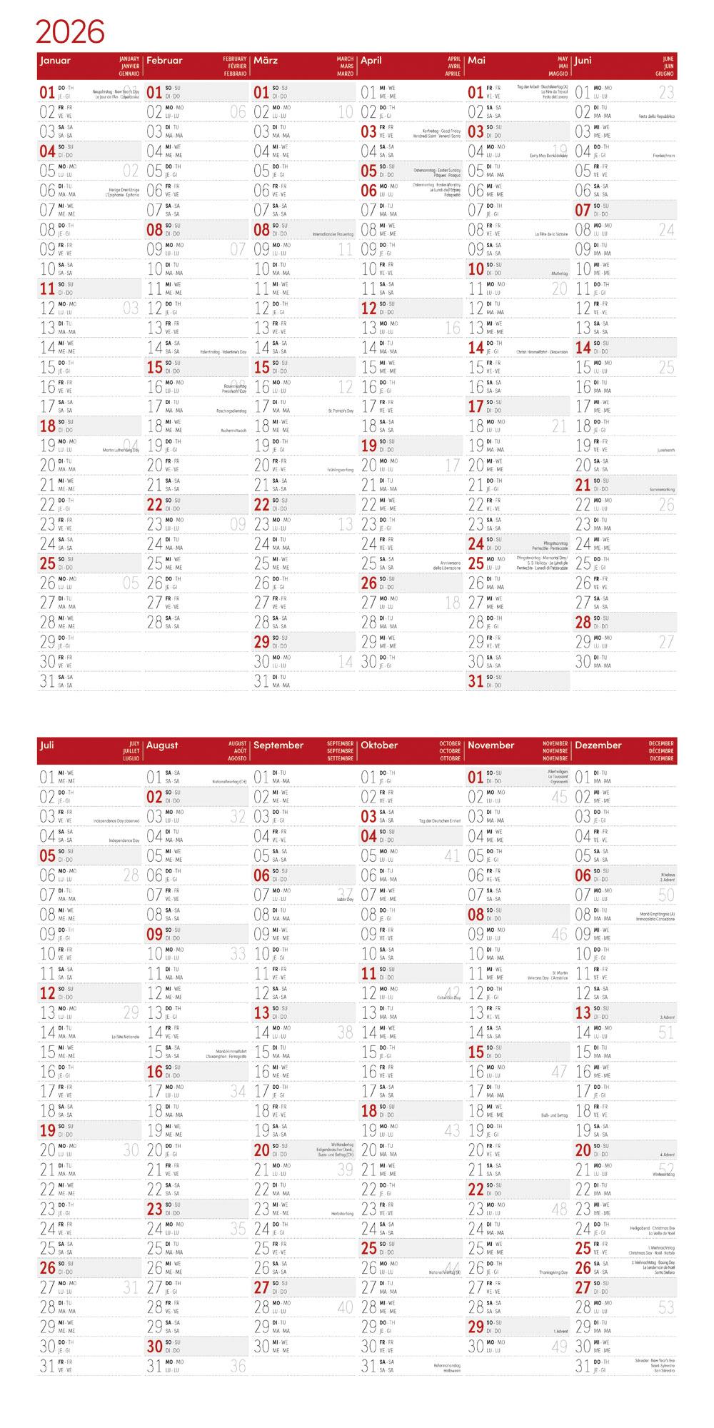 Beispielinhalt (Bild) Lokomotiven Broschürenkalender 2026 - 30x30 - Art12