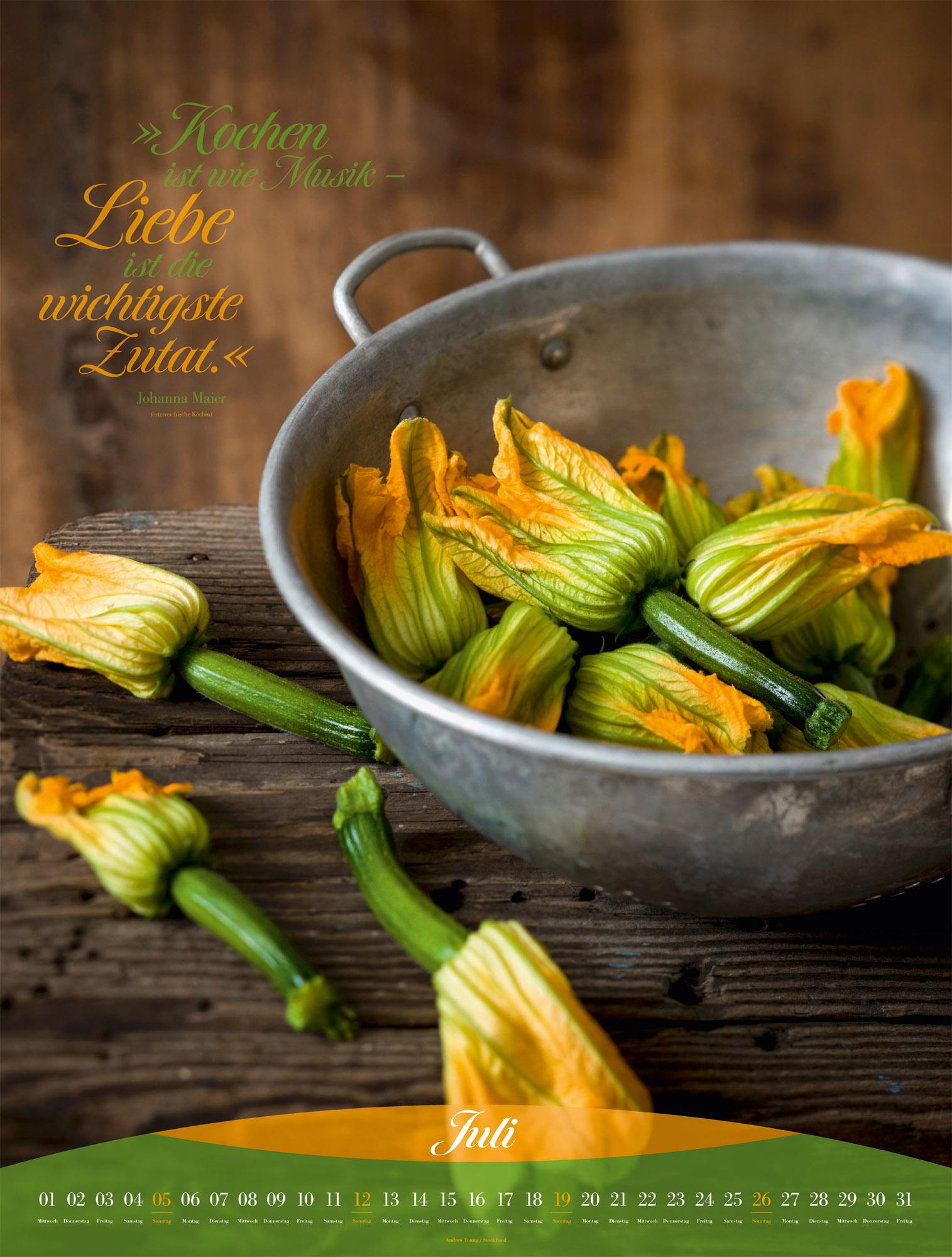 Beispielinhalt (Bild) Art Culinaire Kalender 2026