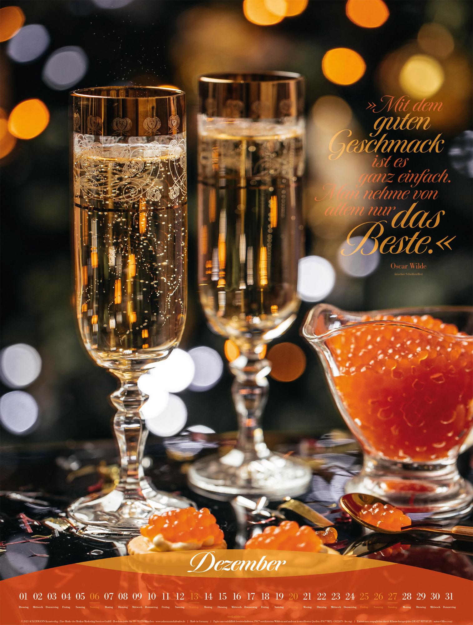 Beispielinhalt (Bild) Art Culinaire Kalender 2026