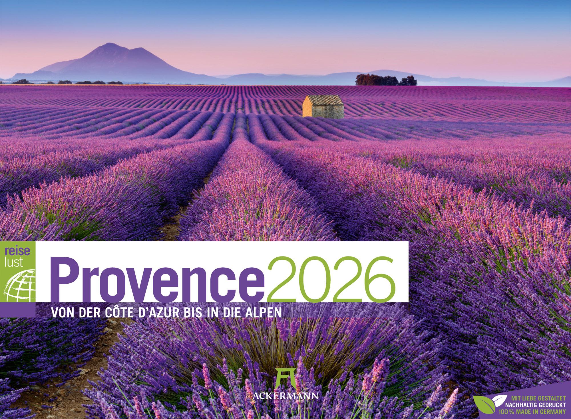 Vorderes Coverbild Provence ReiseLust Kalender 2026 | von der Cote d'Azur bis in die Alpen