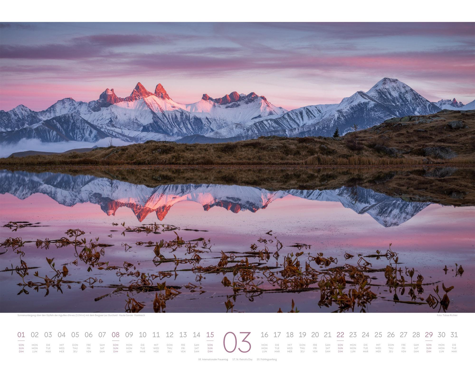 Beispielinhalt (Bild) Naturparadies Alpen Kalender 2026