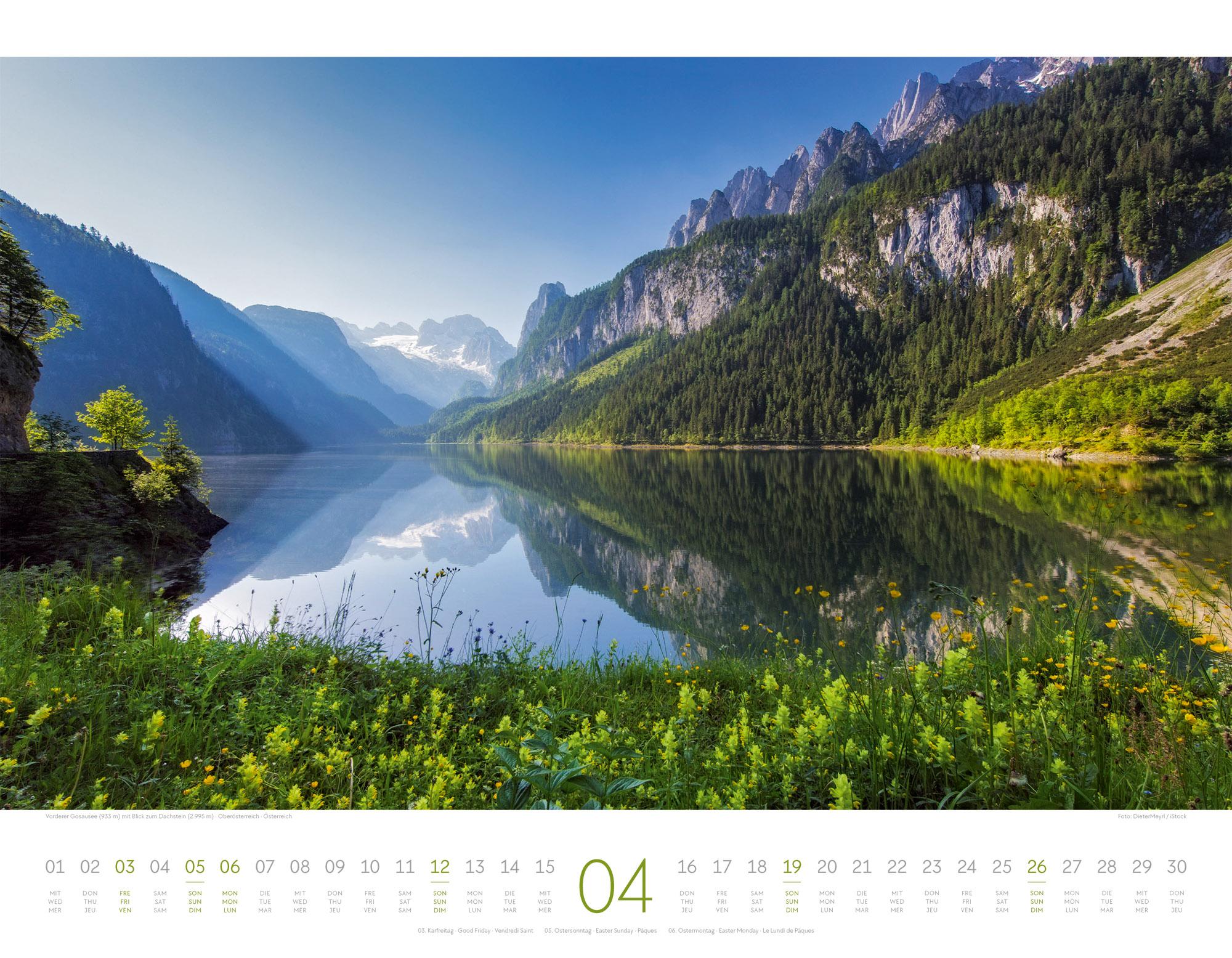 Beispielinhalt (Bild) Naturparadies Alpen Kalender 2026