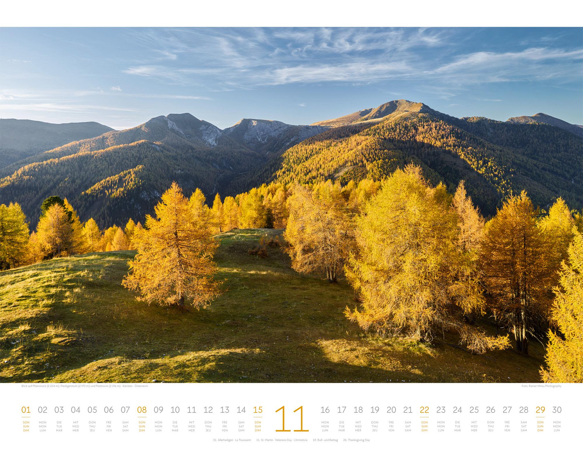 Beispielinhalt (Bild) Naturparadies Alpen Kalender 2026