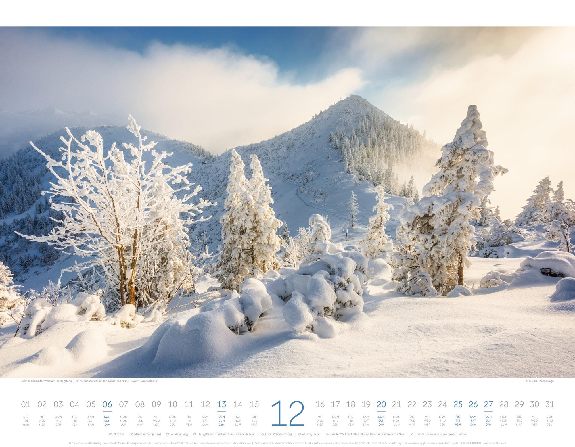 Beispielinhalt (Bild) Naturparadies Alpen Kalender 2026