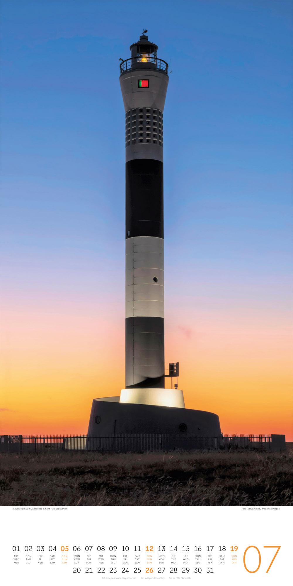 Beispielinhalt (Bild) Leuchttürme Kalender 2026