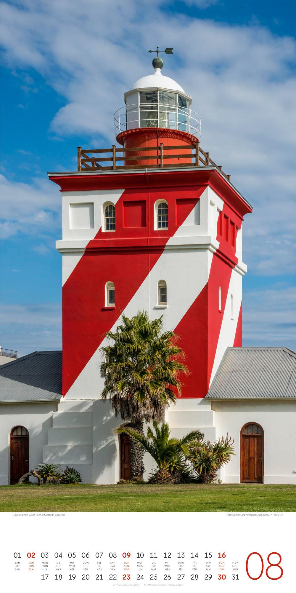 Beispielinhalt (Bild) Leuchttürme Kalender 2026