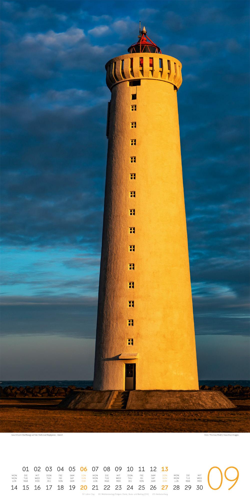 Beispielinhalt (Bild) Leuchttürme Kalender 2026