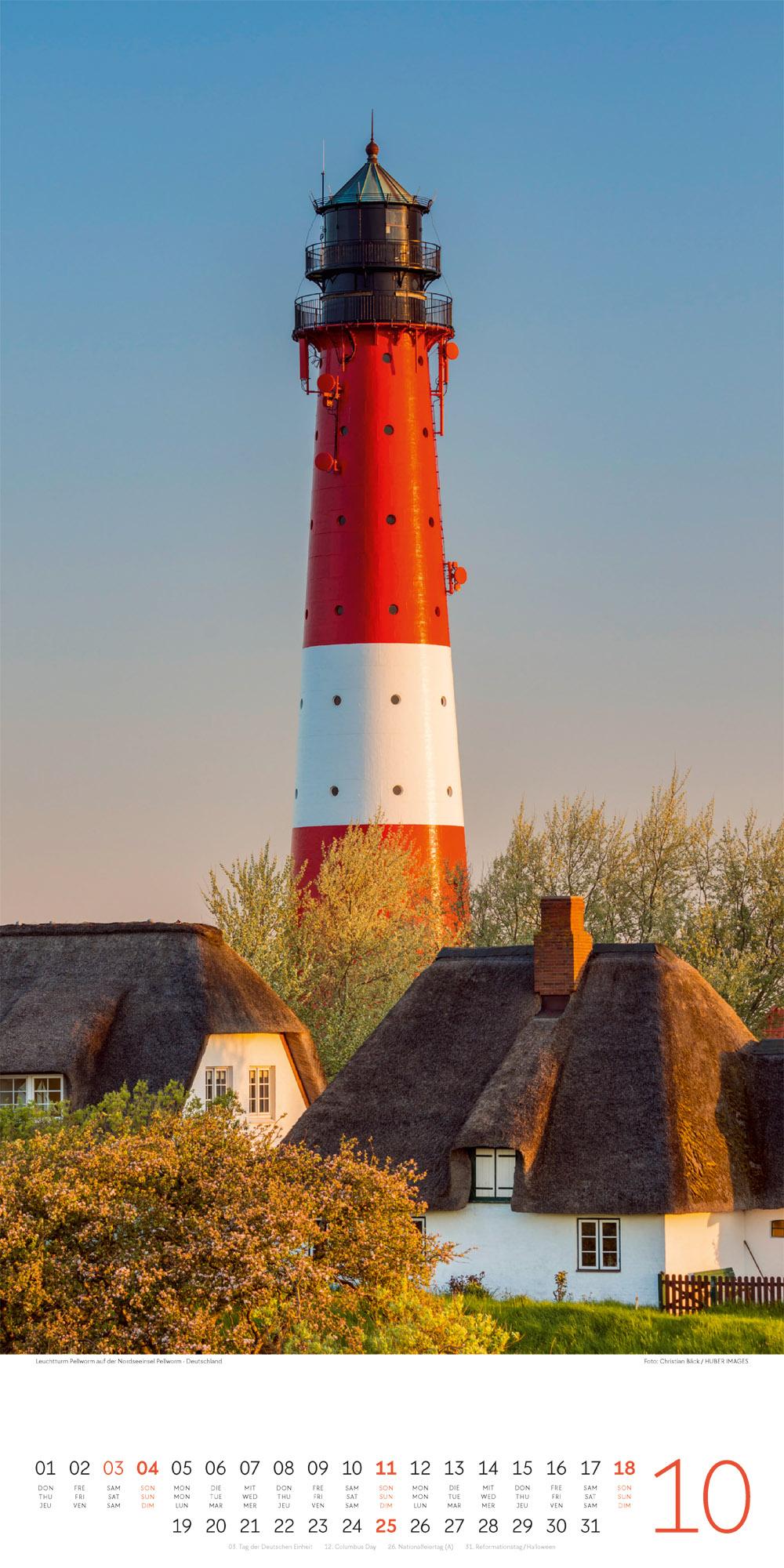 Beispielinhalt (Bild) Leuchttürme Kalender 2026