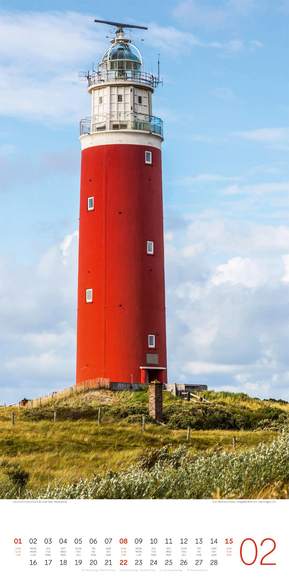 Beispielinhalt (Bild) Leuchttürme Kalender 2026