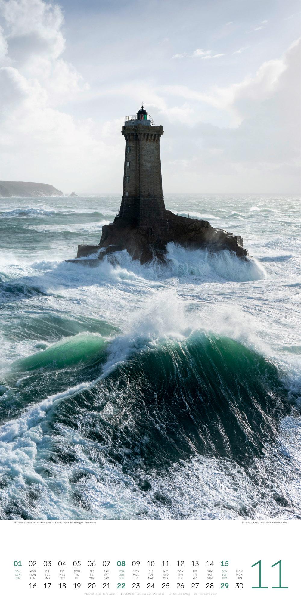 Beispielinhalt (Bild) Leuchttürme Kalender 2026