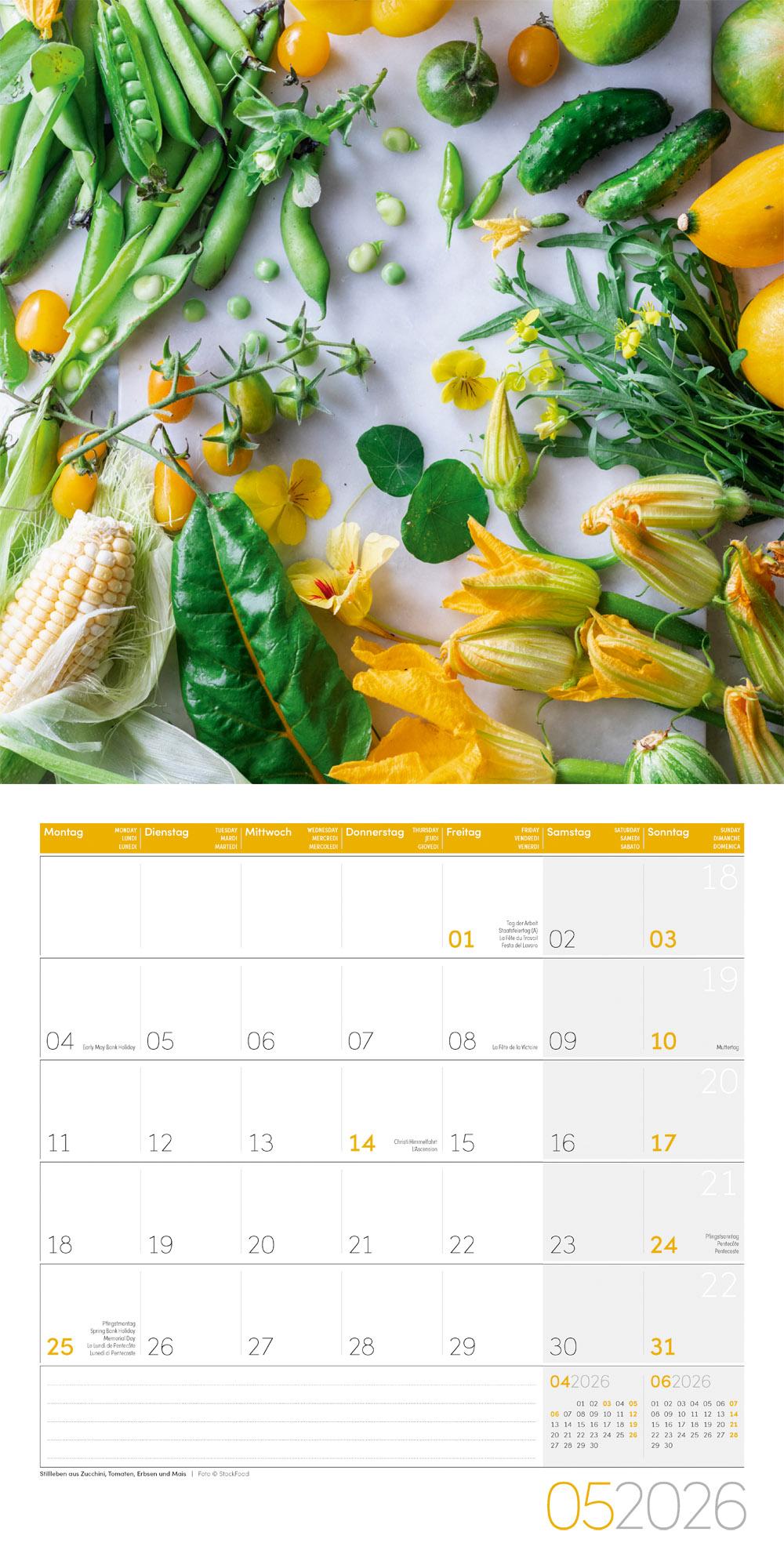 Beispielinhalt (Bild) Food Broschürenkalender 2026 - 30x30 - Art12